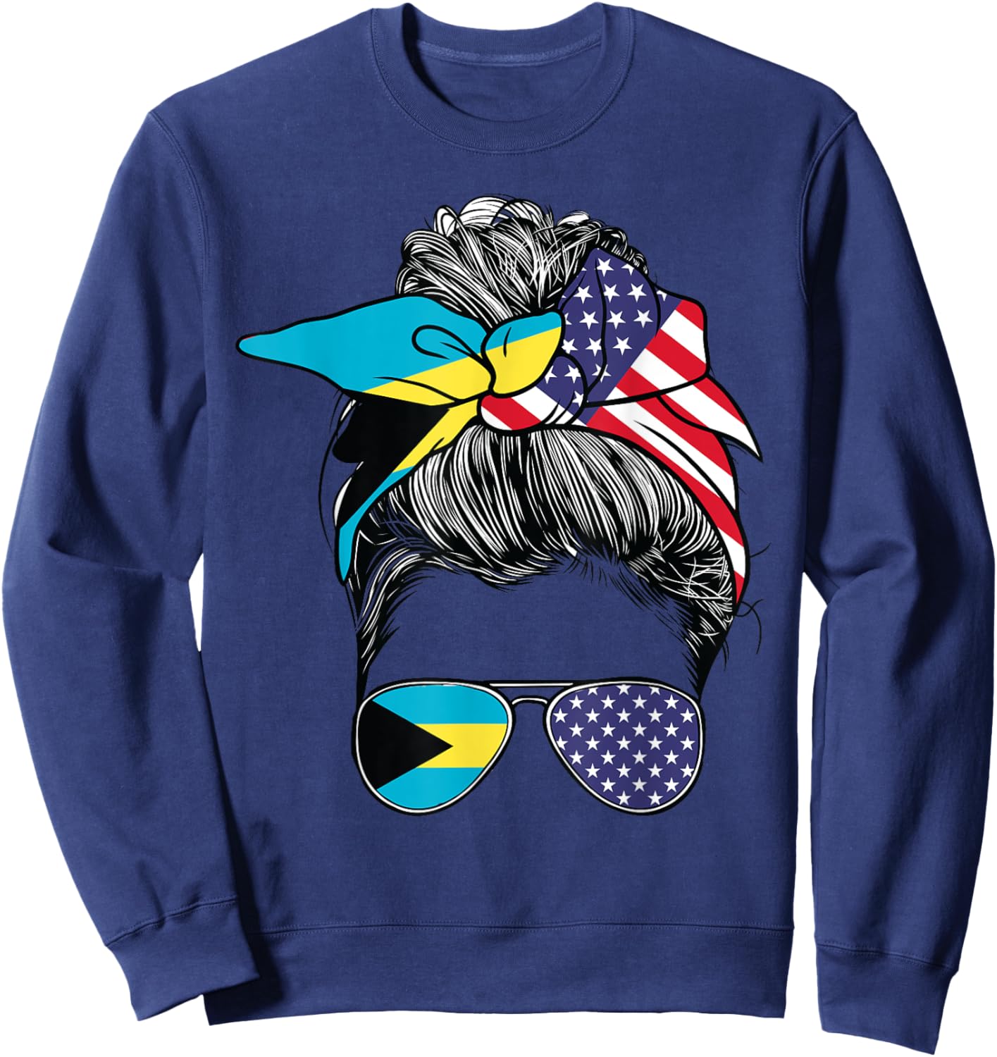 Bahamas Women Bahamian Flag American Heritage USA Bahamas Sweatshirt - Sweatshirt | Navy