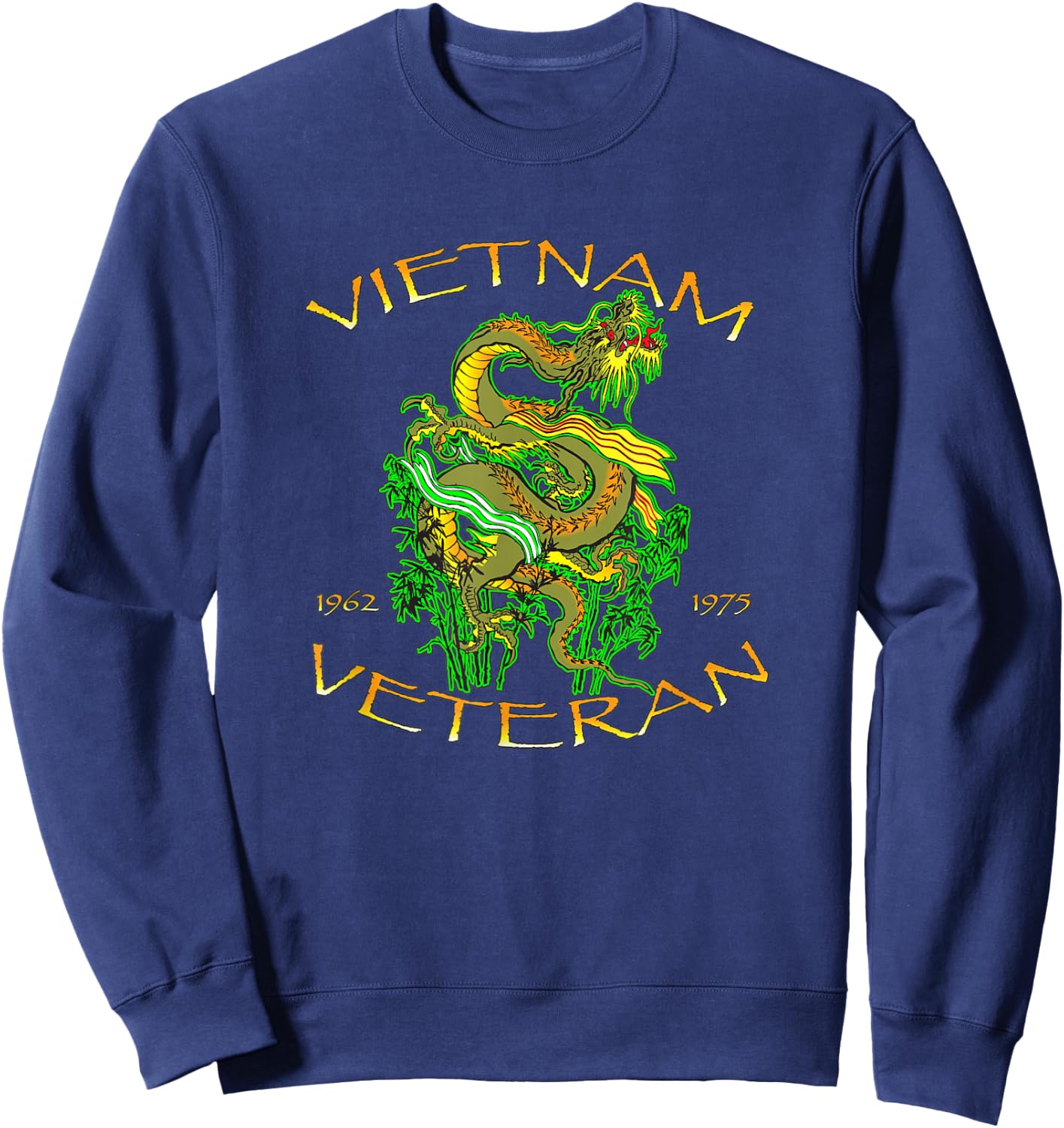 Vietnam Veteran Ribbons and Dragon Sweatshirt - Sweatshirt | Navy