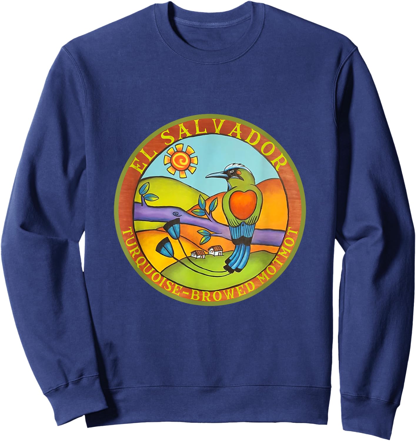 El Salvador Turquoise Browed Motmot bird watching travel Sweatshirt - Sweatshirt | Navy