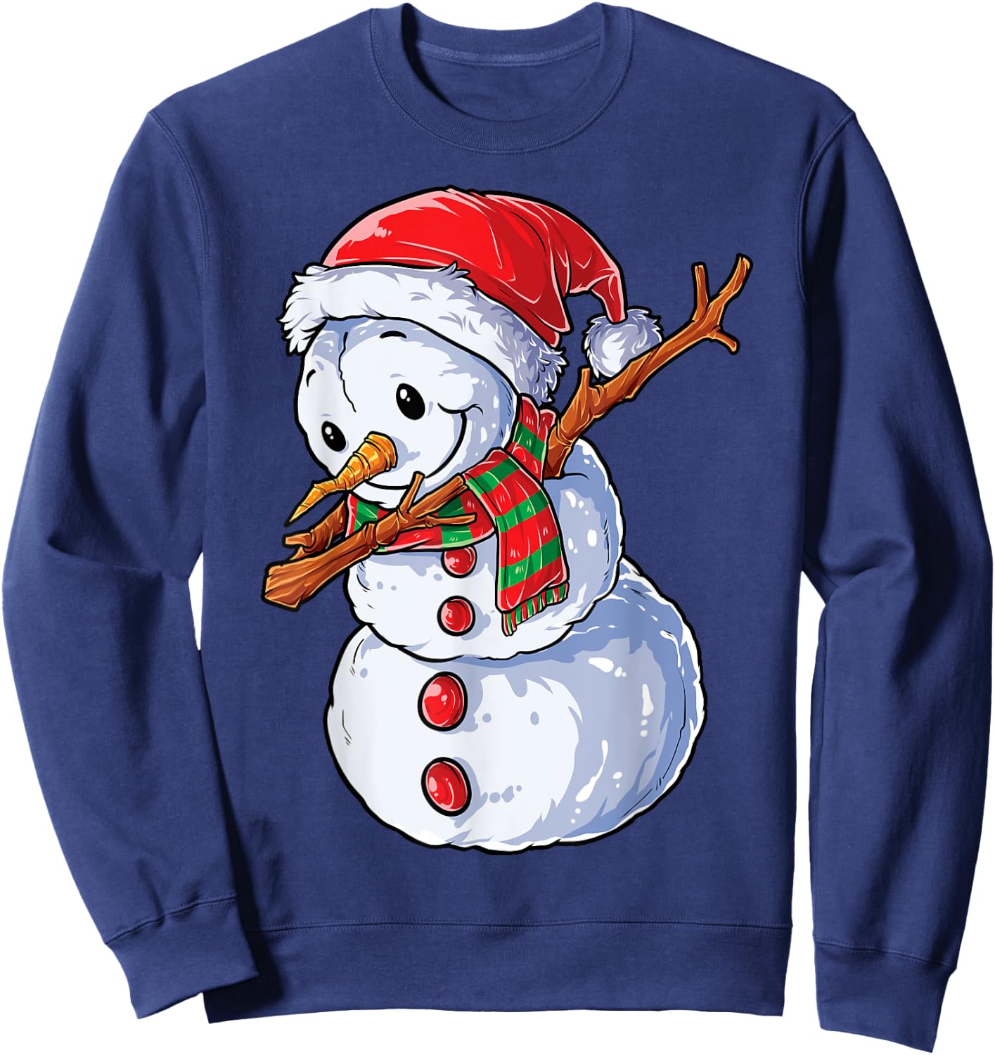 Dabbing Snowman Santa Christmas Boys Men Funny Xmas Hat Dab Sweatshirt - Sweatshirt | Navy