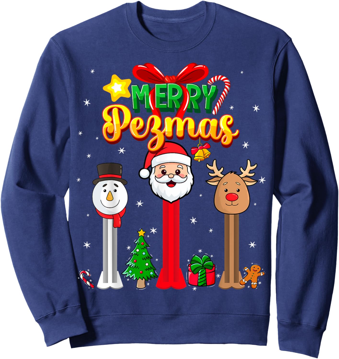 Candy Dispenser Collector Christmas Merry Pezmas Sweatshirt - Sweatshirt | Navy