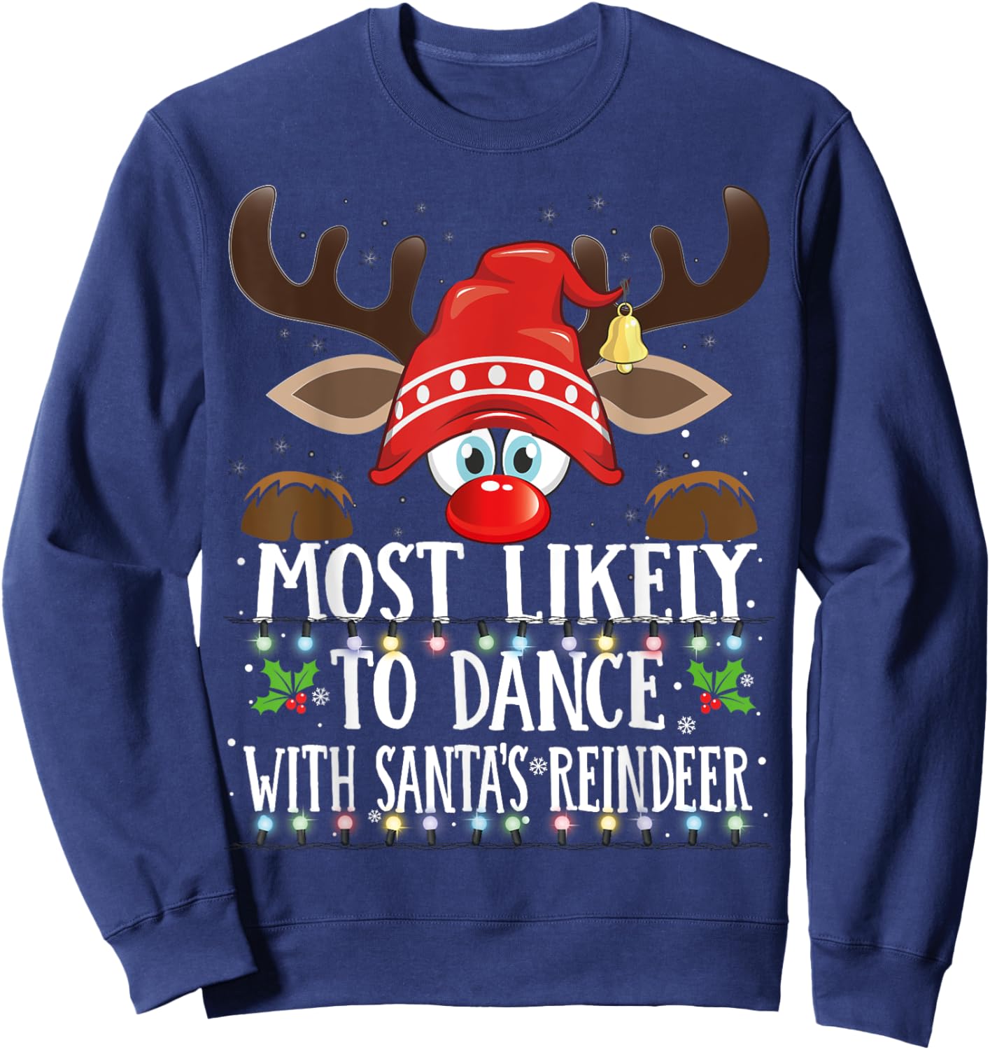 Christmas Matching Most Likely To Dance With Santa PJS Sweatshirt - Sweatshirt | Navy