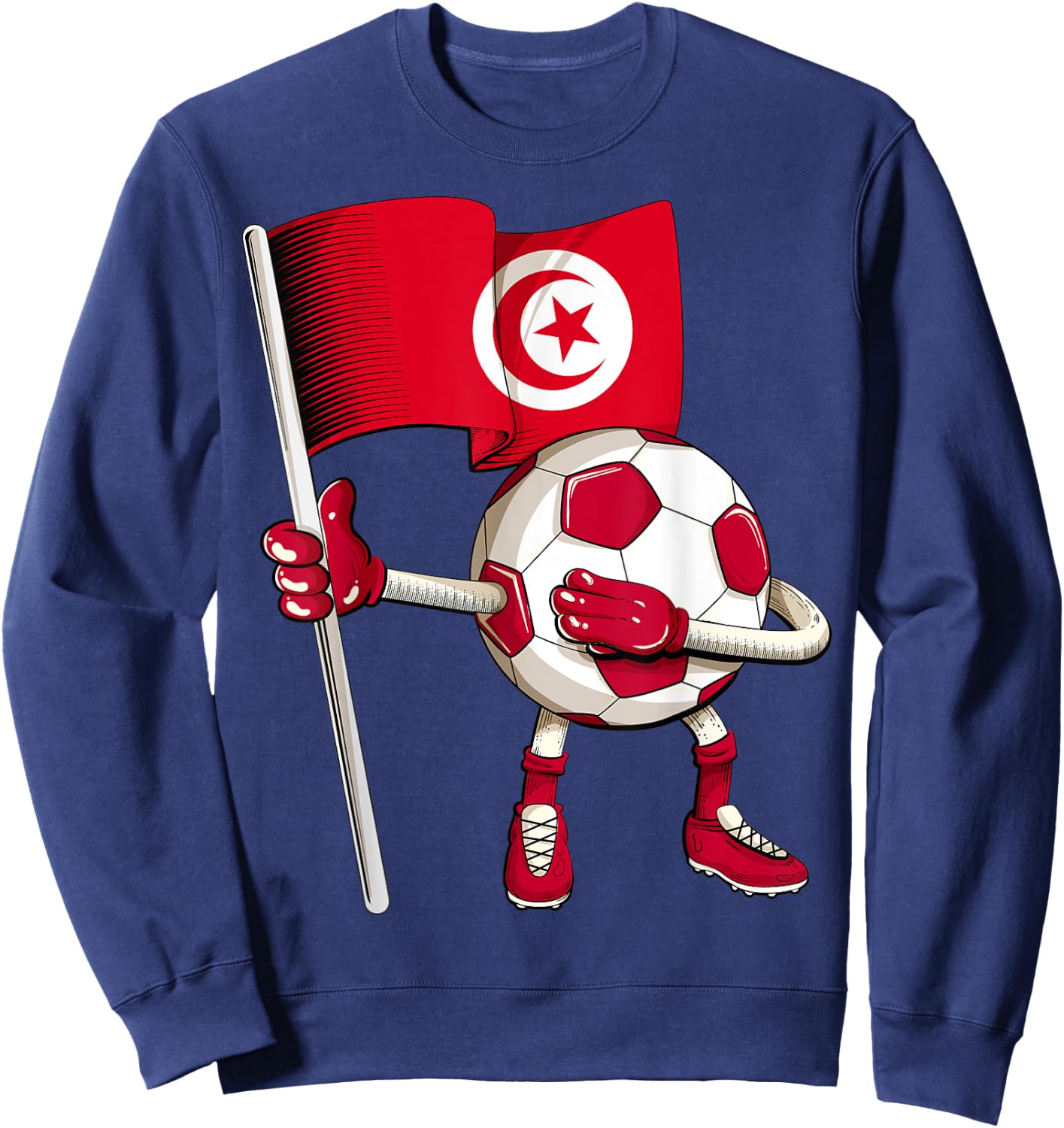 Tunisia Soccer Jersey Tunisian Flag Football Dab Funny Sweatshirt - Sweatshirt | Navy