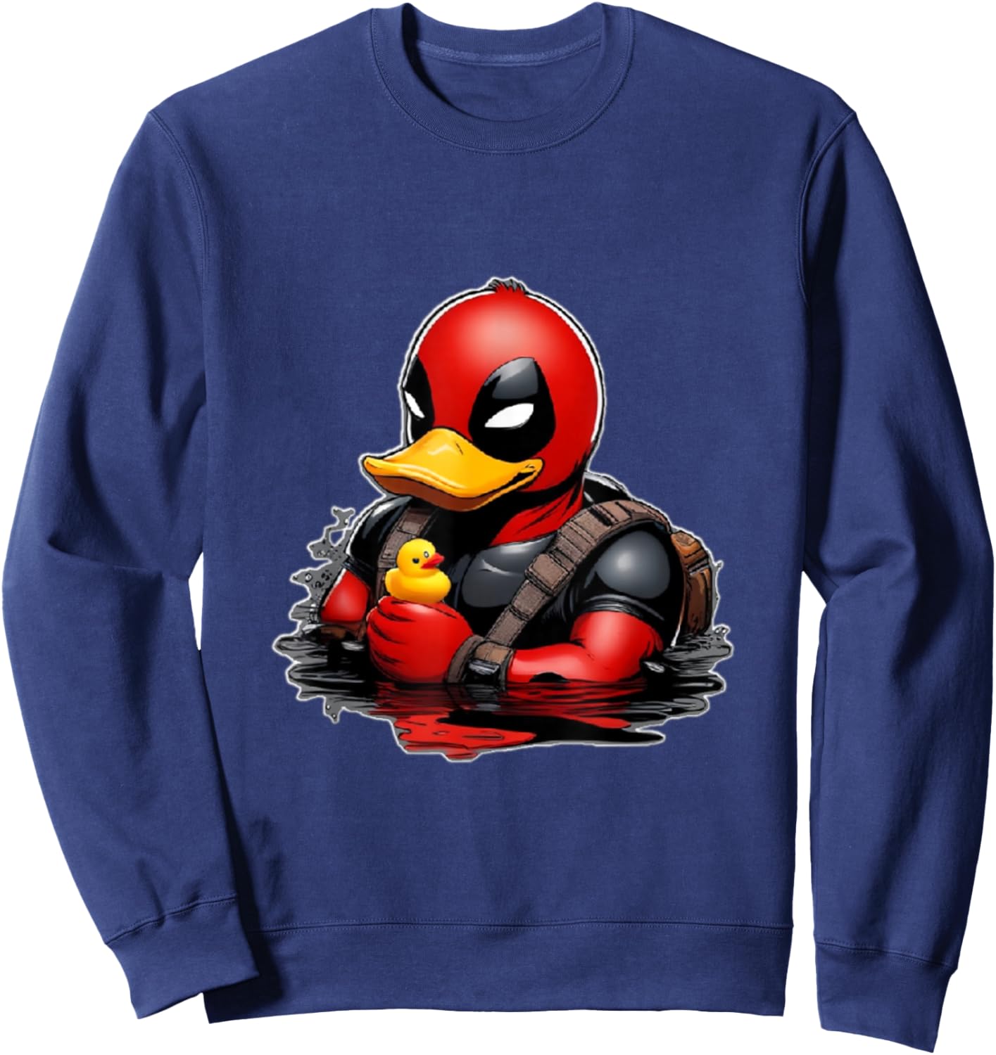 Duckpool. Rubber Duck. Super hero. Comics hero. Sweatshirt - Sweatshirt | Navy