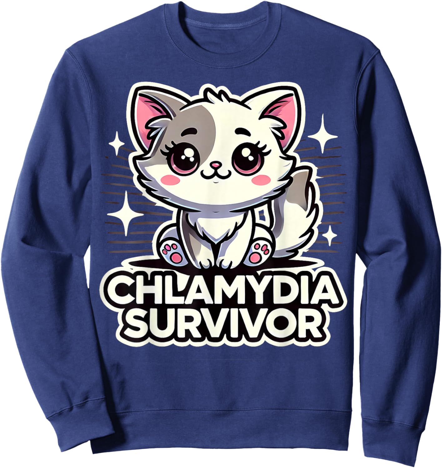 Funny Inappropriate Chlamydia Survivor Embarrassing Adult Sweatshirt - Sweatshirt | Navy