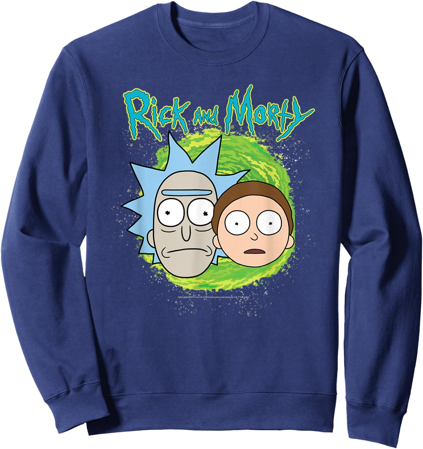 Rick and Morty Floating Heads Small Sweatshirt - Sweatshirt | Navy