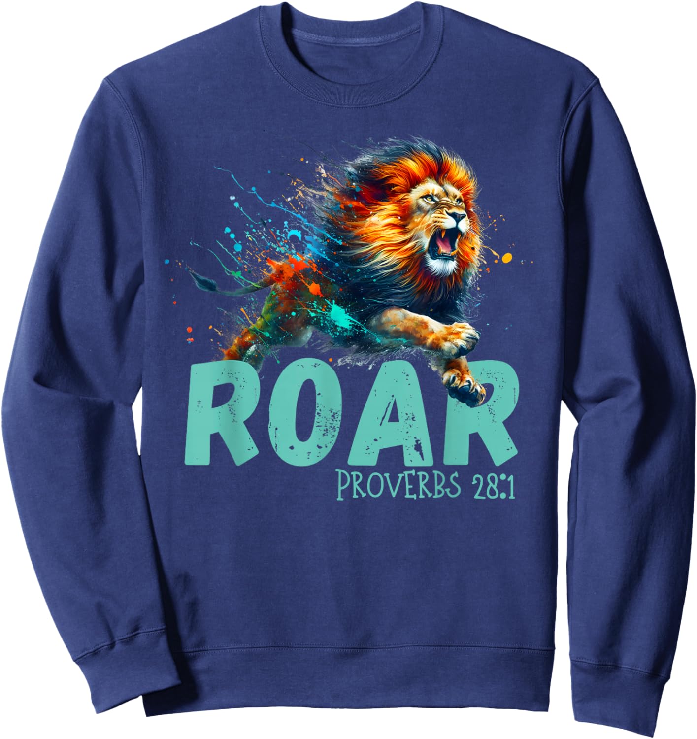 Inspirational Lion Roar Sweatshirt - Sweatshirt | Navy