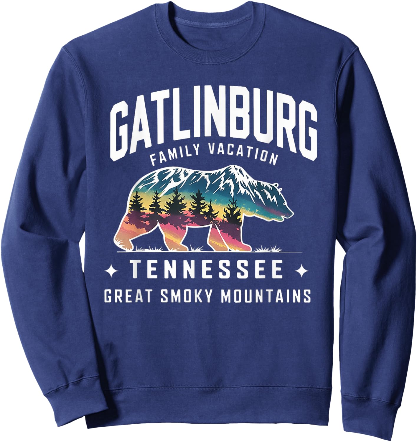 Family Vacation Mountains Gatlinburg Tennessee Bear Souvenir Sweatshirt - Sweatshirt | Navy