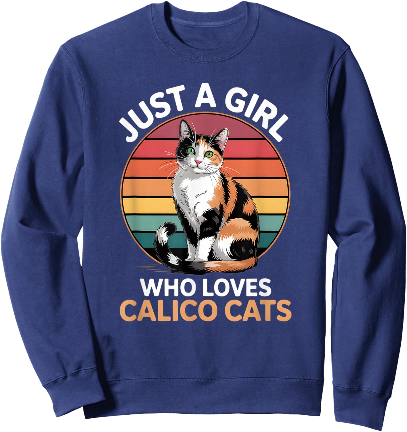 Girls Calico Cat Sweatshirt - Sweatshirt | Navy