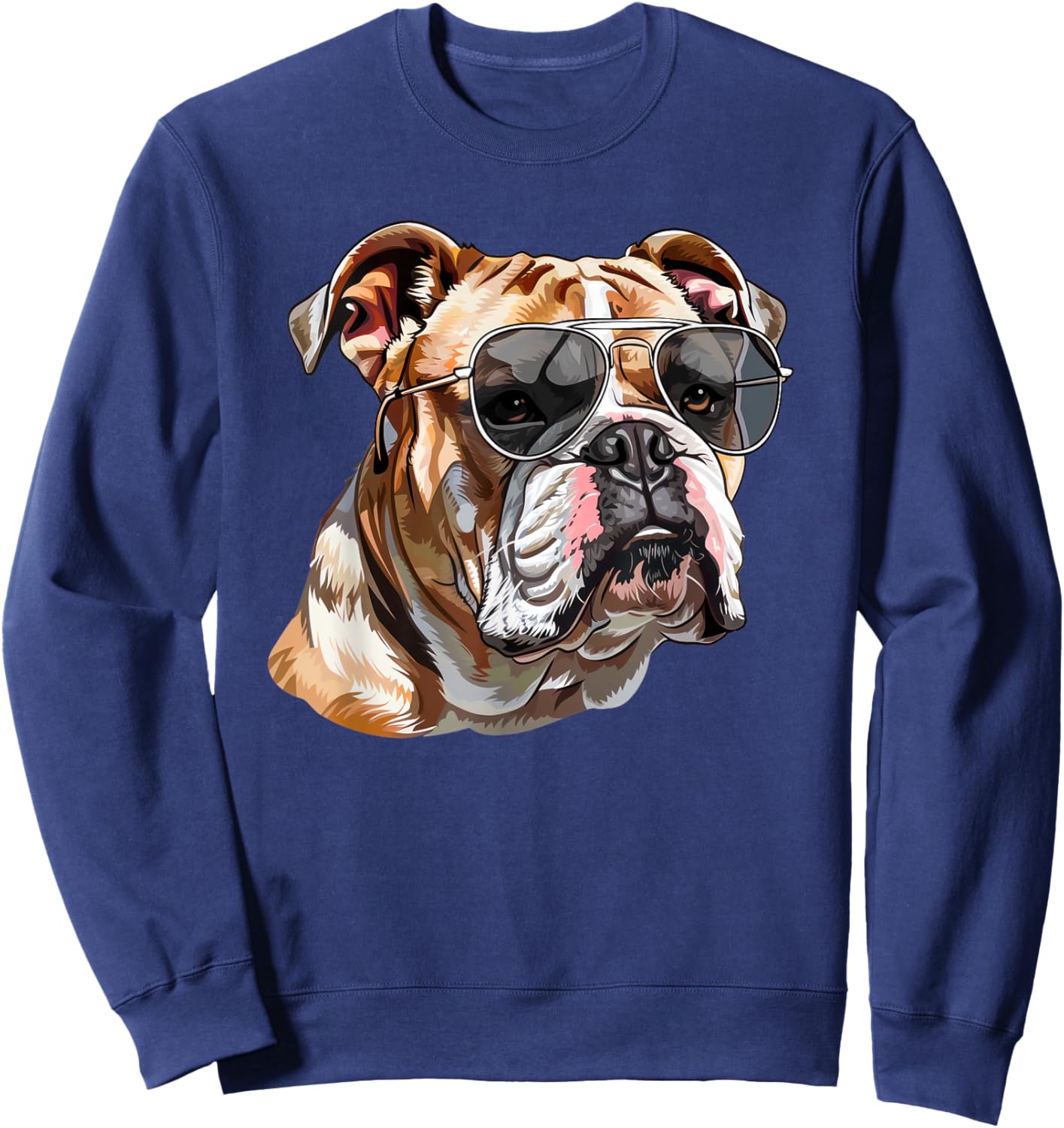 English Bulldog Dog Sunglasses Men Women Kids Sweatshirt - Sweatshirt | Navy