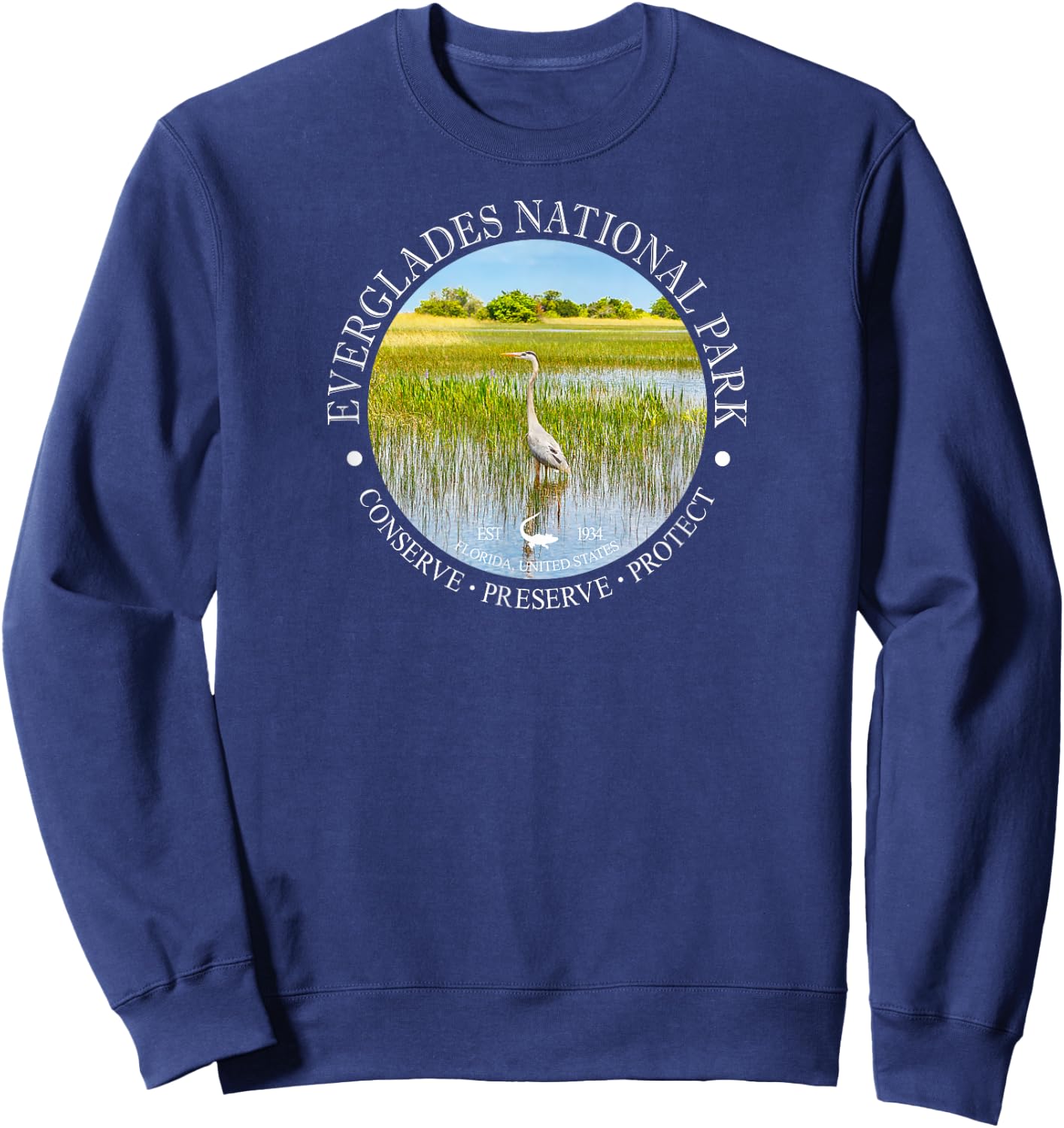 Heron Everglades National Park Conservation Gift Sweatshirt - Sweatshirt | Navy