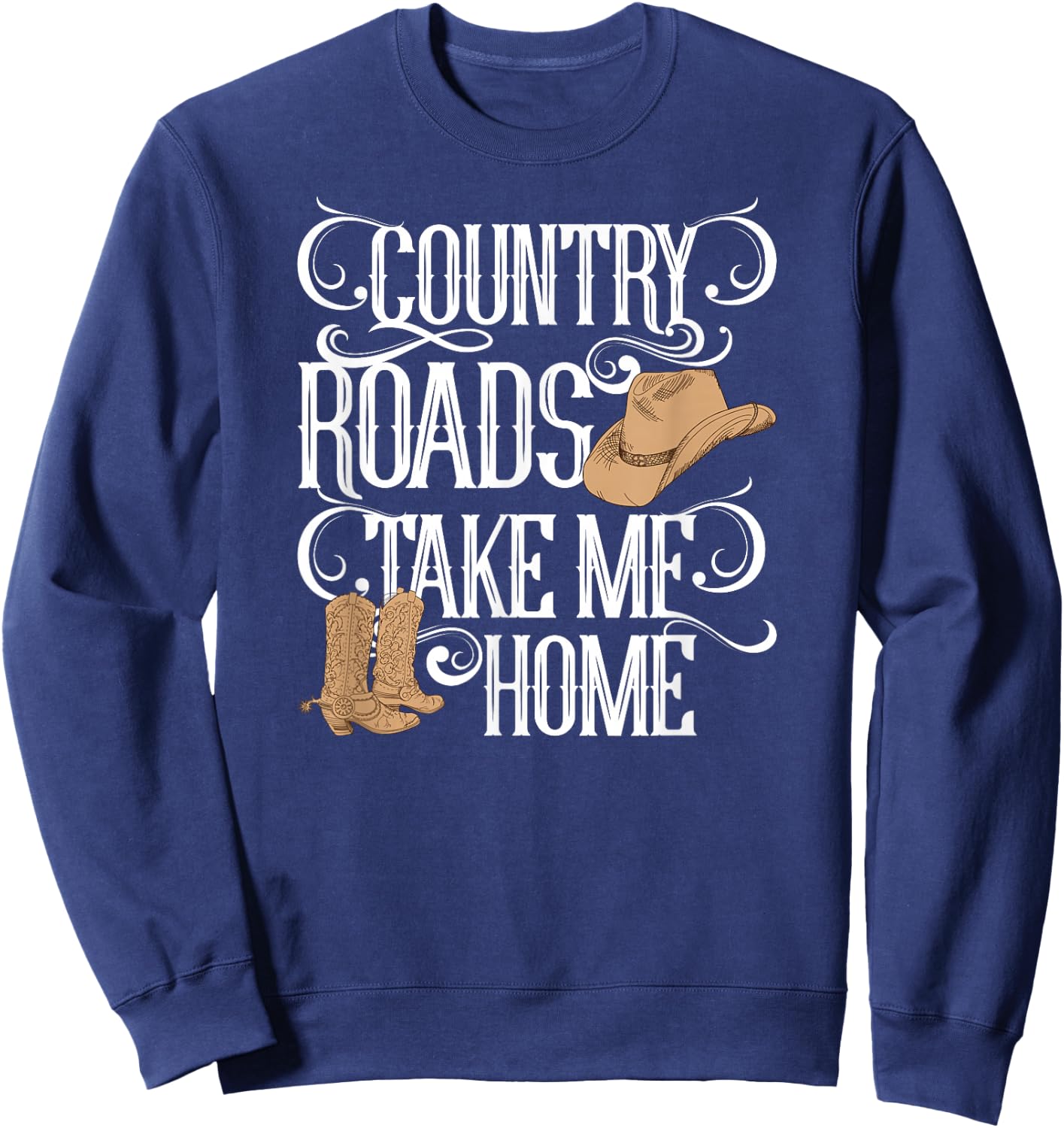 Country Roads Take Me Home Cute Music Lyrics Sweatshirt - Sweatshirt | Navy