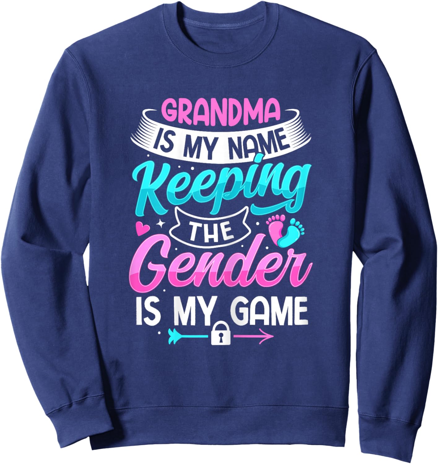 Gender Reveal Design for a Keeper of the Gender Grandma , Female X-Small, Black Sweatshirt - Sweatshirt | Navy