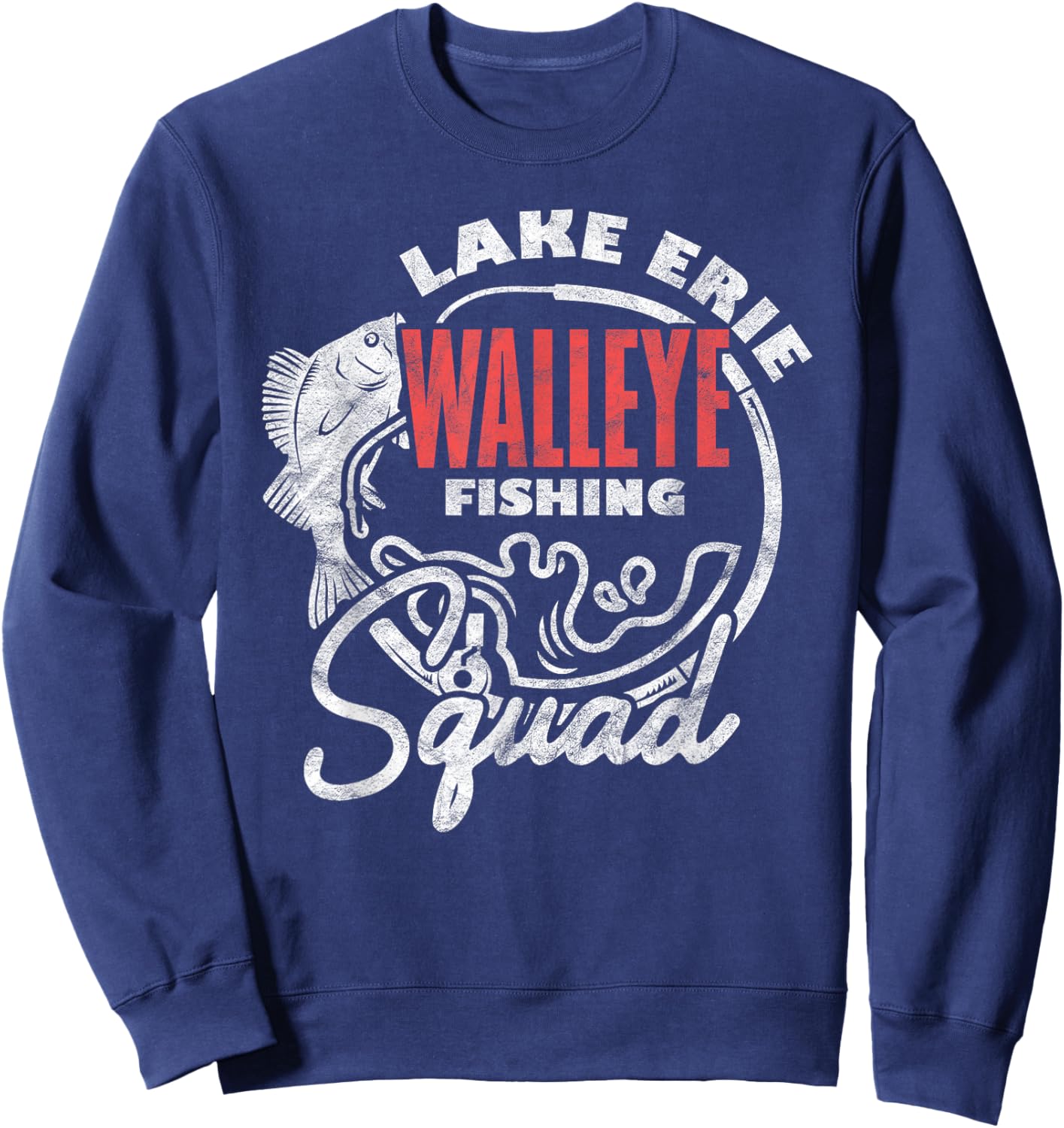 Walleye Fishing Lake Erie Walleye Fishing Squad Sweatshirt - Sweatshirt | Navy