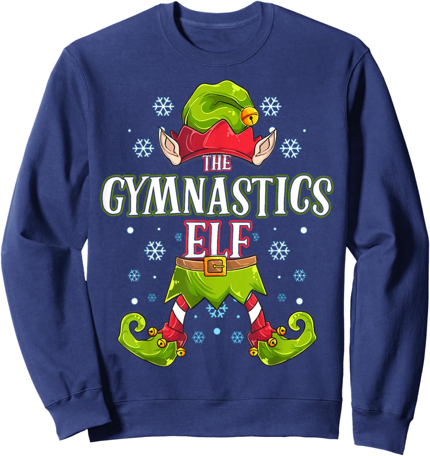 Gymnastics Elf Matching Family Group Christmas Party Sweatshirt - Sweatshirt | Navy