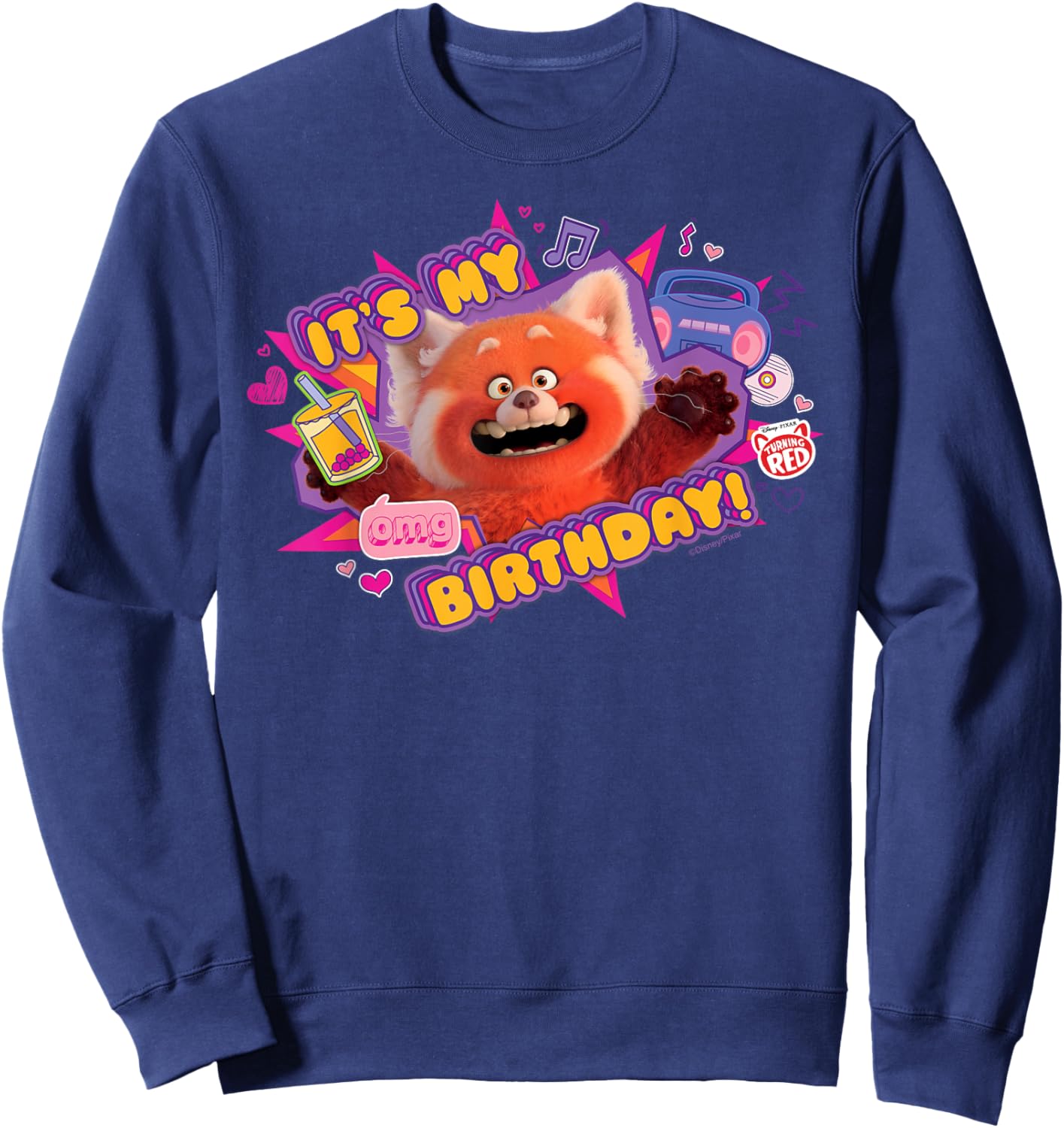 Disney and Pixar's Turning Red It's My Birthday Panda Mei Sweatshirt - Sweatshirt | Navy