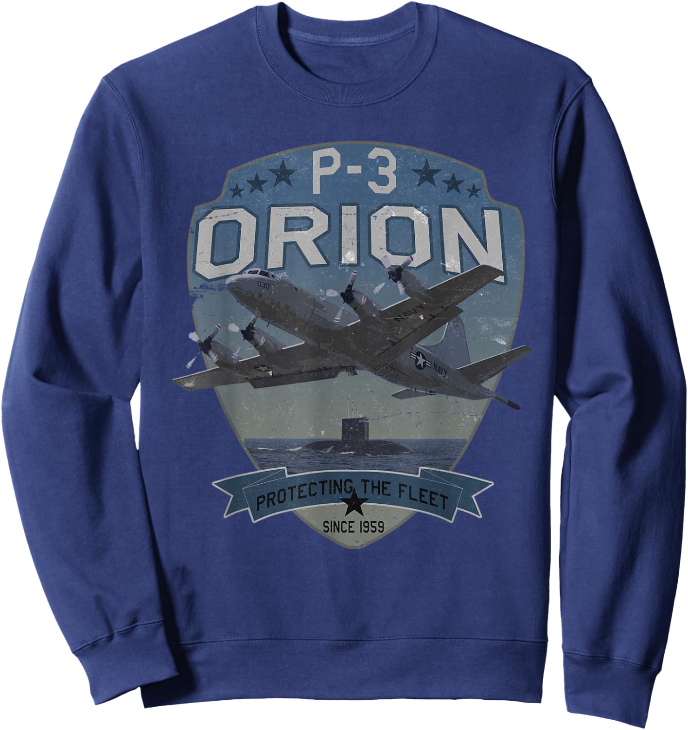 P-3 Orion Sub Hunter ASW Aeroplane Vintage Sweatshirt - Sweatshirt | Navy