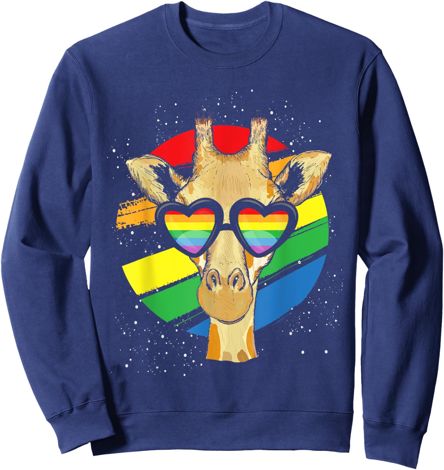 Gay Pride Glasses Giraffe Sweatshirt - Sweatshirt | Navy