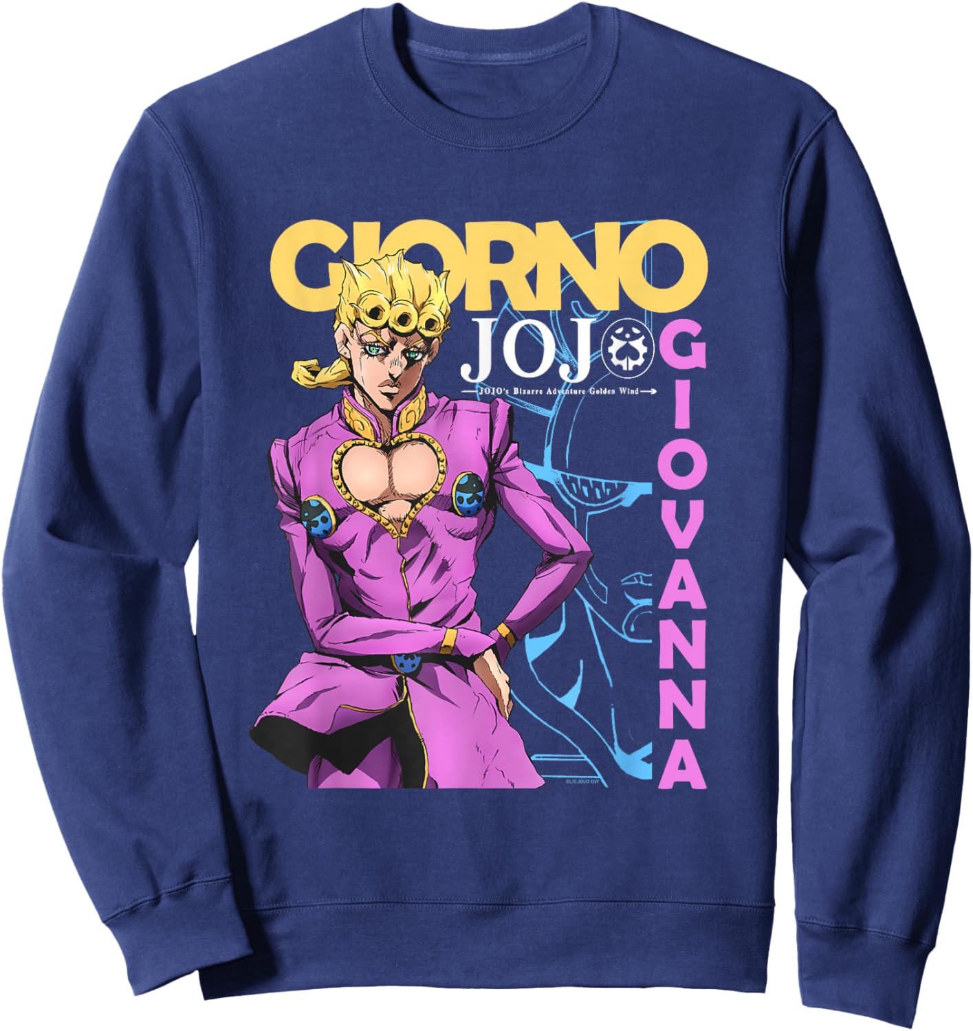 JoJo's Bizarre Adventure Giorno Giovanna Golden Wind Anime Sweatshirt - Sweatshirt | Navy