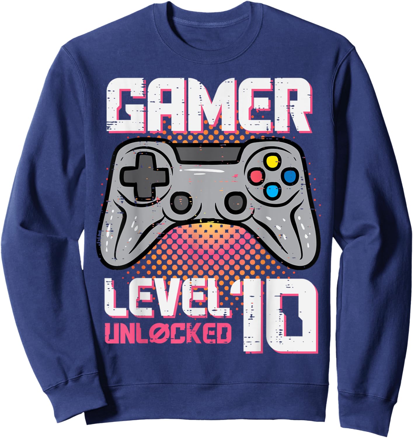 Gamer Birthday Level 10 Unlocked 10th Bday Party Boys Girls Sweatshirt - Sweatshirt | Navy