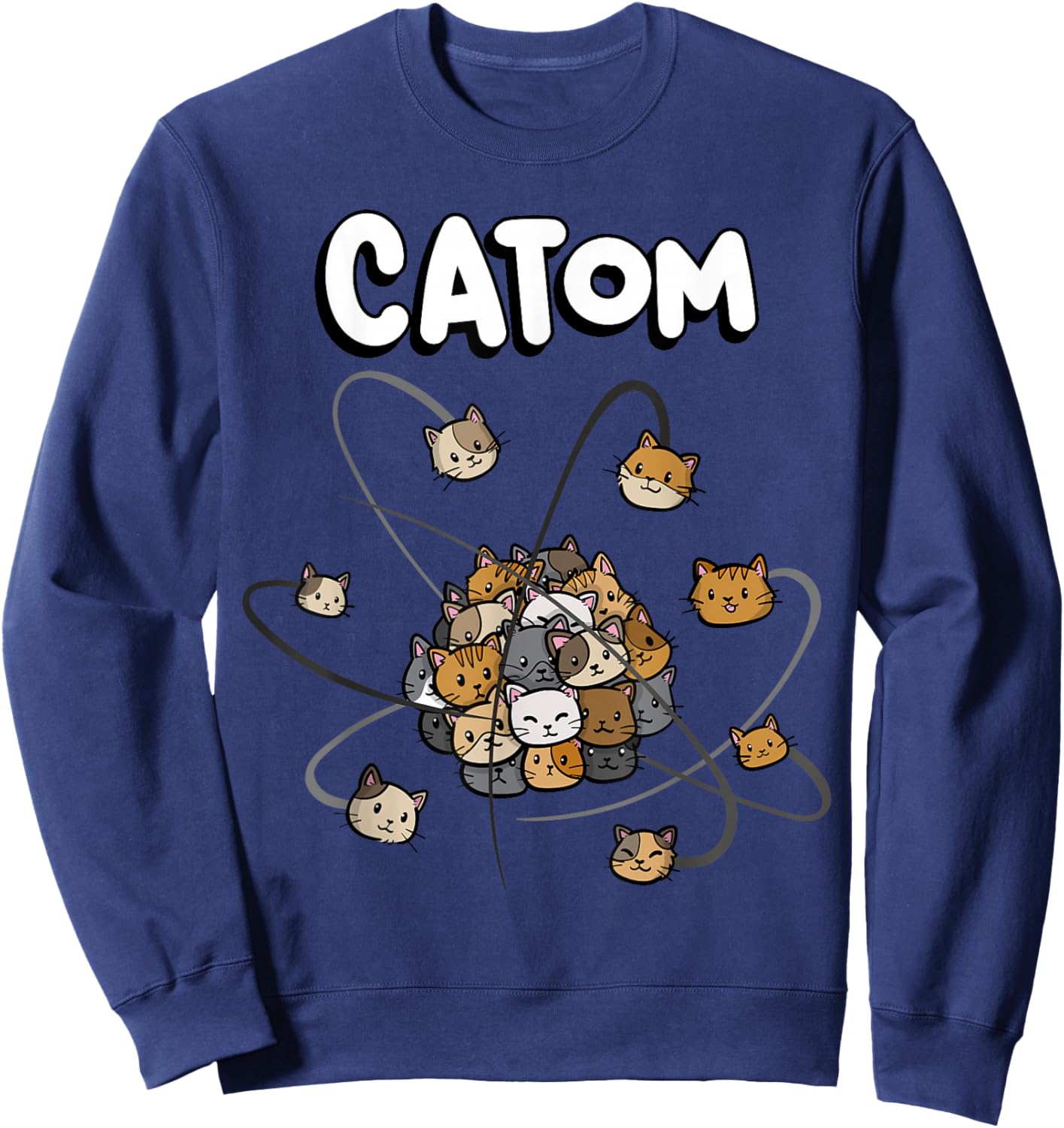 Catom Science Teacher Chemistry Lover Physics School Cat Sweatshirt - Sweatshirt | Navy