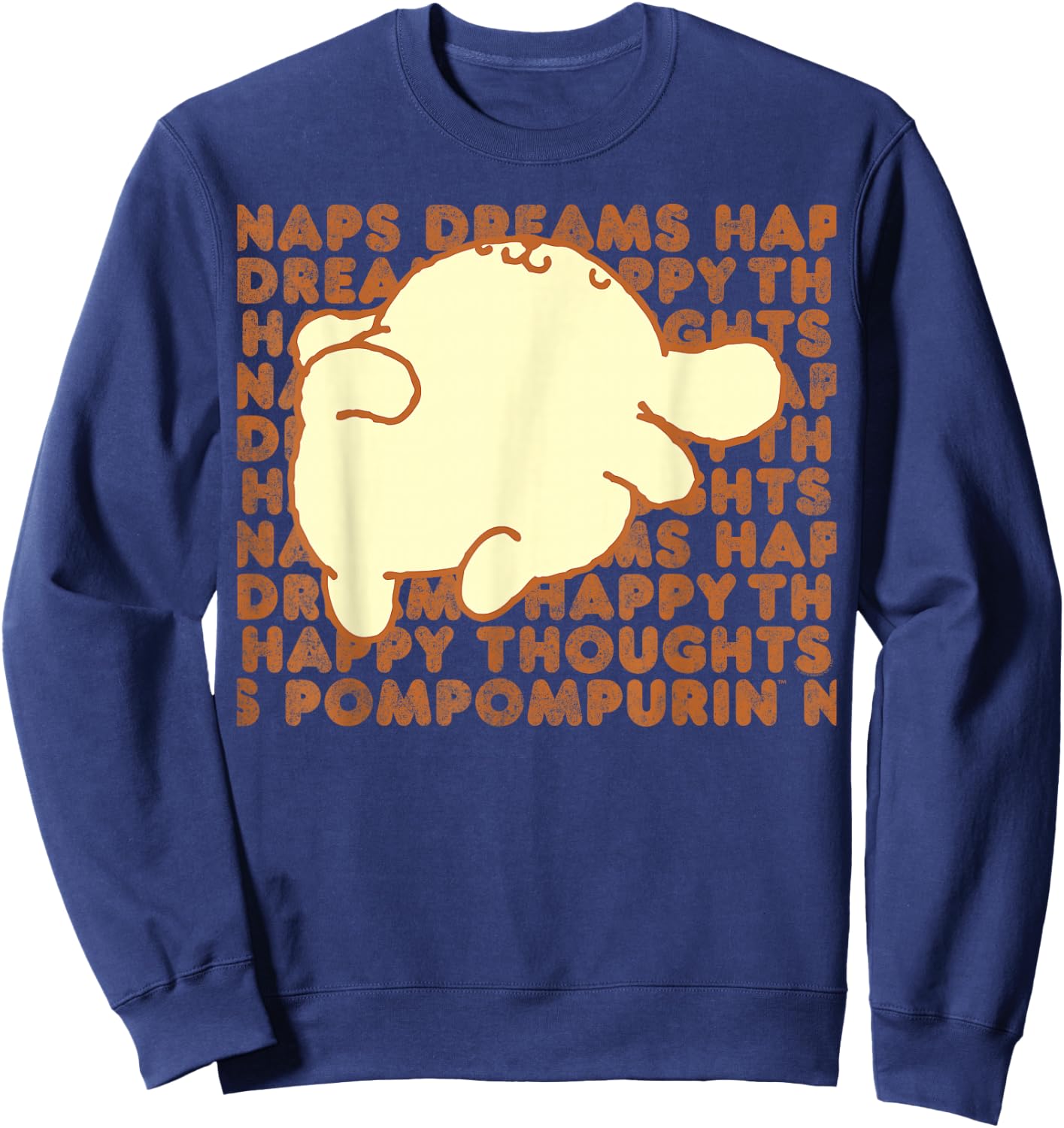 Pompompurin Happy Thoughts Nap Time Small Sweatshirt - Sweatshirt | Navy