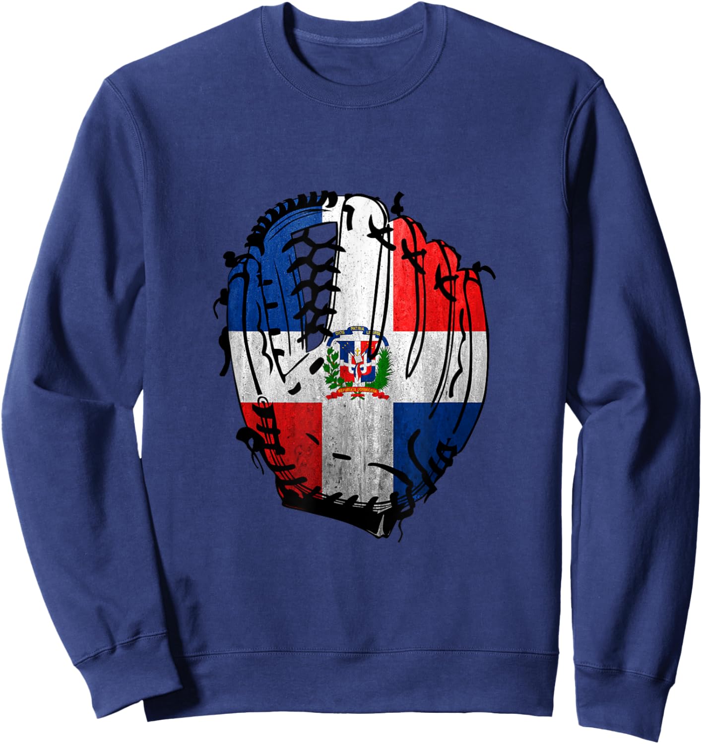 Dominican Republic Baseball Shortstop Outfielder DR Flag Sweatshirt - Sweatshirt | Navy