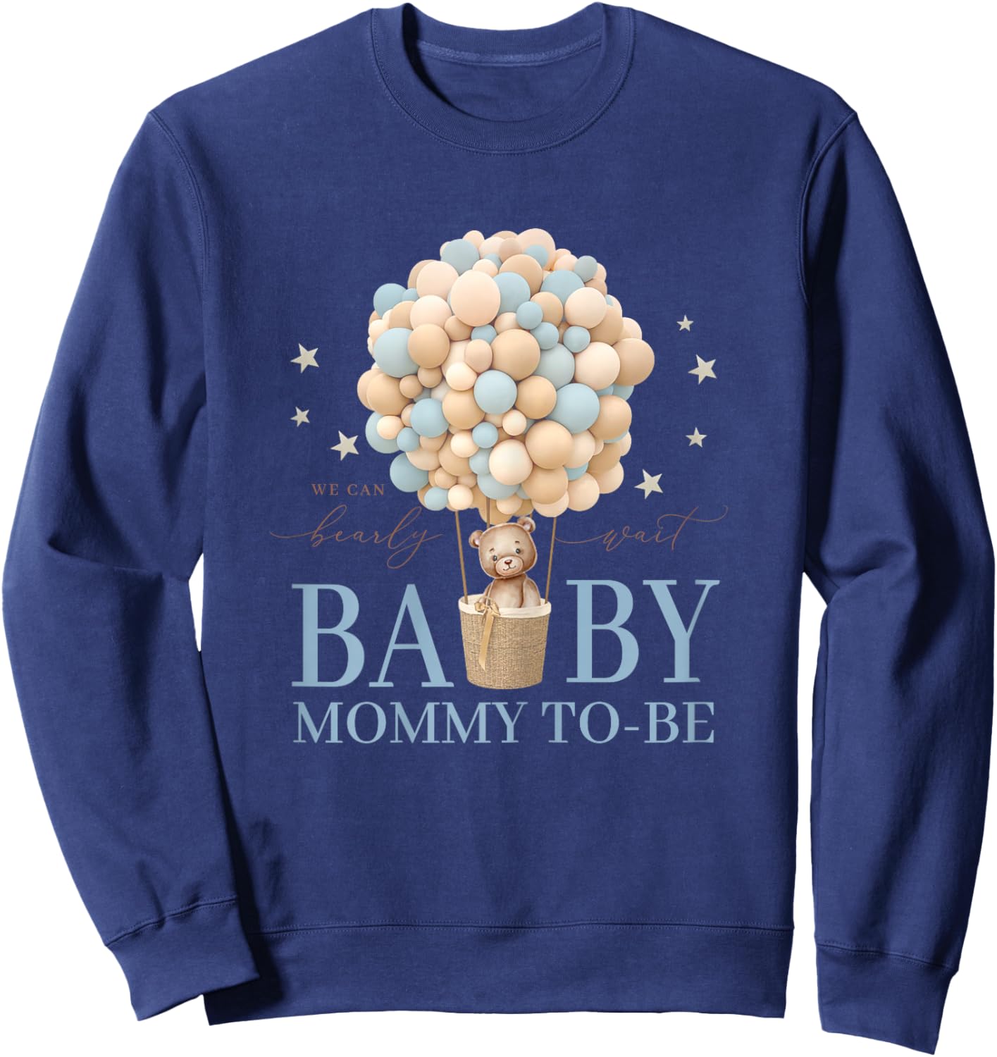 Mommy We Can Bearly Wait Baby Shower Bear Family Matching Sweatshirt - Sweatshirt | Navy