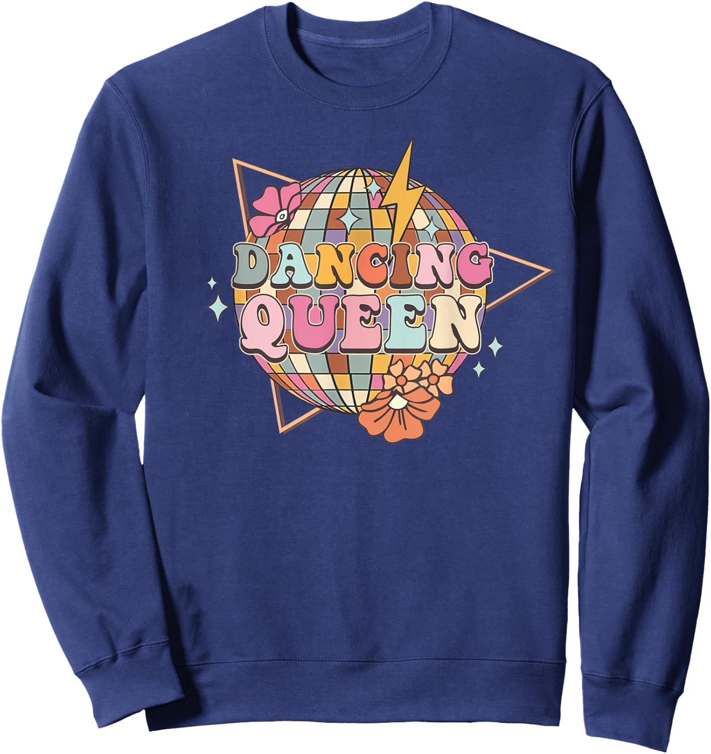 Disco Queen Dance Mom Dancing Queen Vintage Dancing 70s Sweatshirt - Sweatshirt | Navy