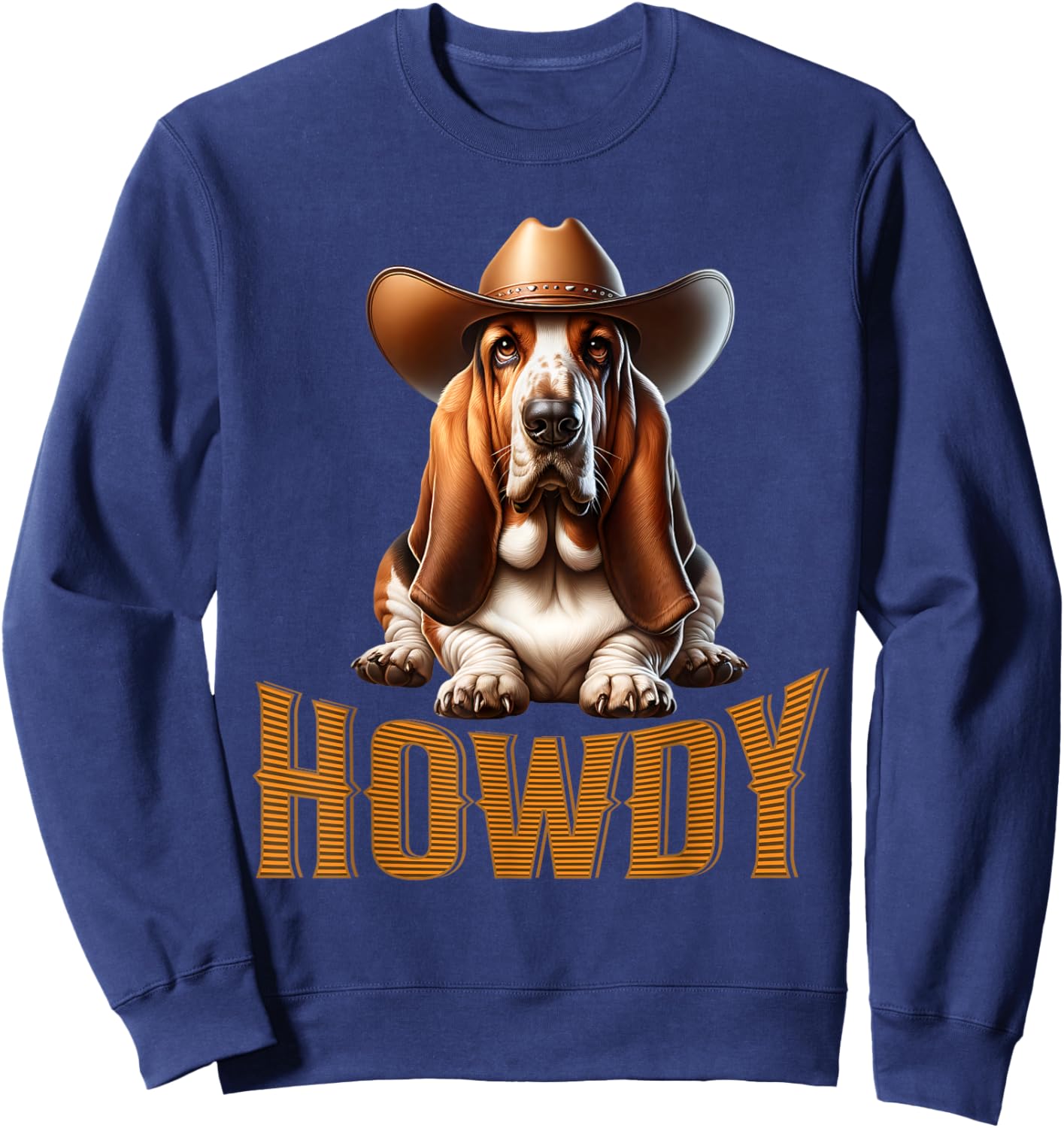 Basset Hound Dog Lover Cowboy Cowgirl Howdy Dog Lover Sweatshirt - Sweatshirt | Navy