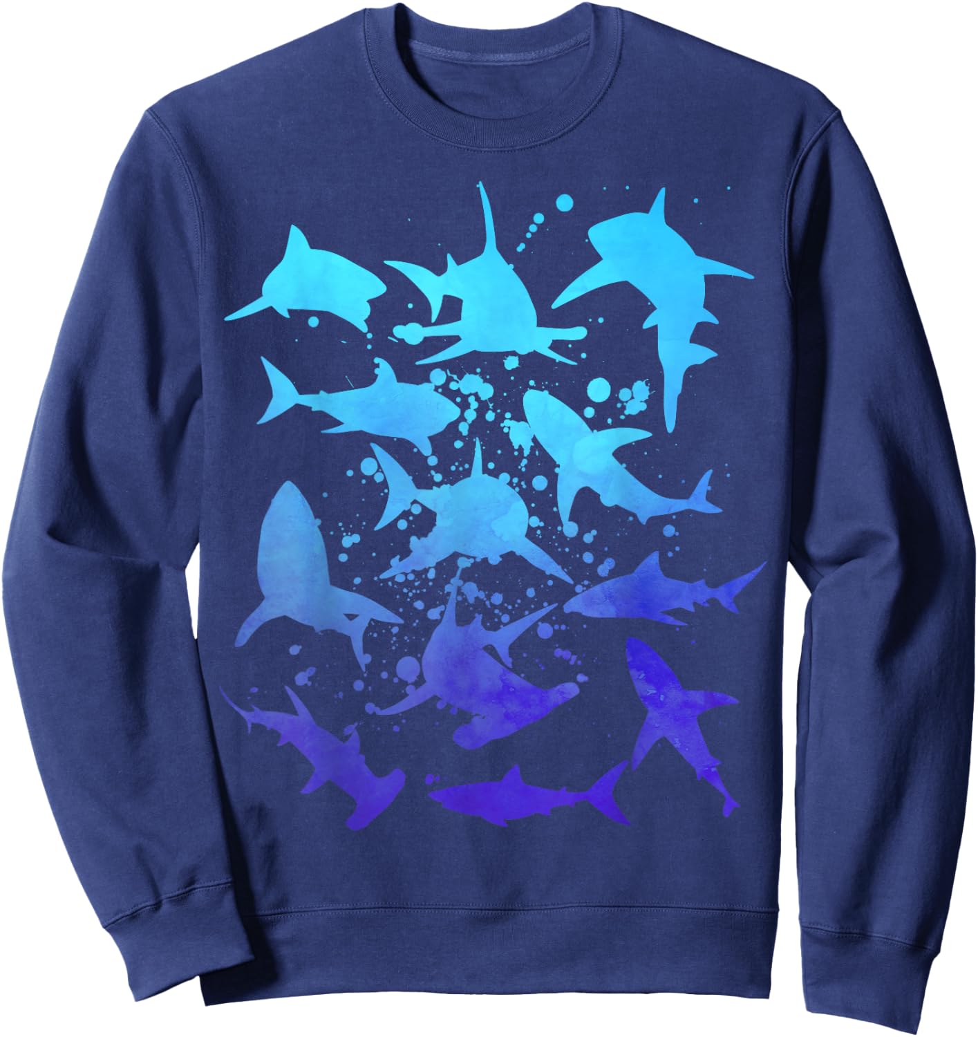 Great White Sharks Hammerhead Shark Diving Lover Graphic Sweatshirt - Sweatshirt | Navy