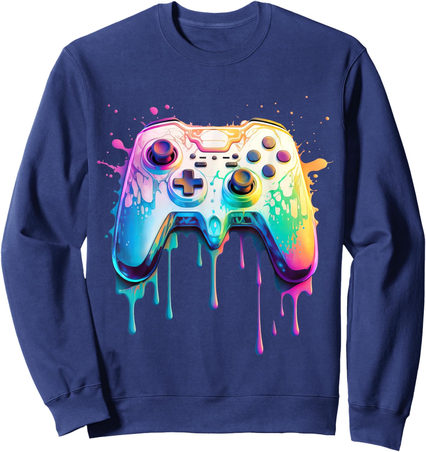 Gamer Graphic Video Game - Colorful Video Game Lover Sweatshirt - Sweatshirt | Navy