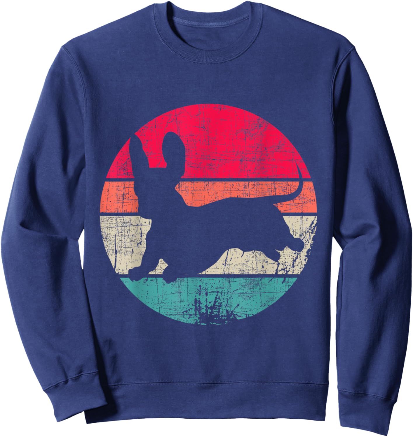 Retro Vintage Dachshund - Dog Trainer 60s 70s Animal Breeder Men Women Girls Kids Sweatshirt - Sweatshirt | Navy