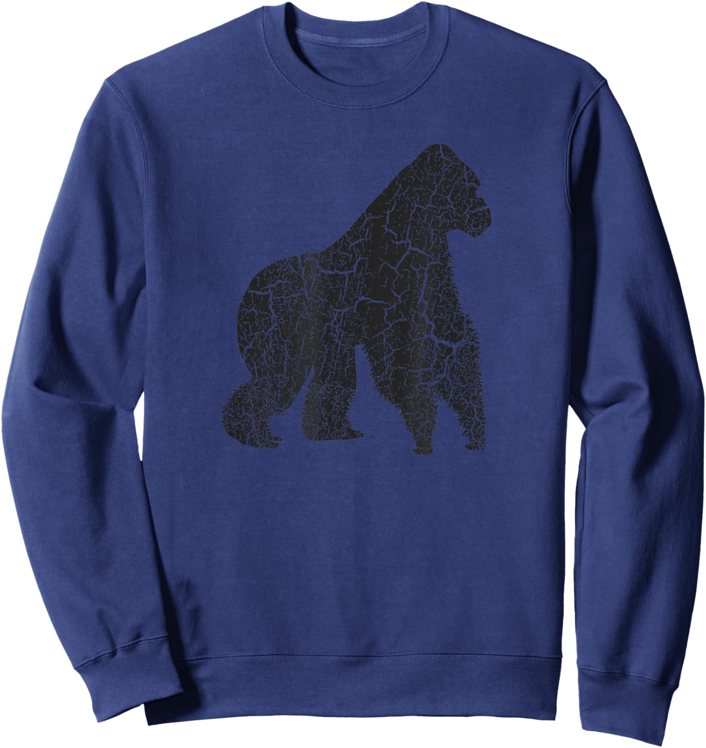 Gorilla Distressed Print - Vintage Gorilla Sweatshirt - Sweatshirt | Navy