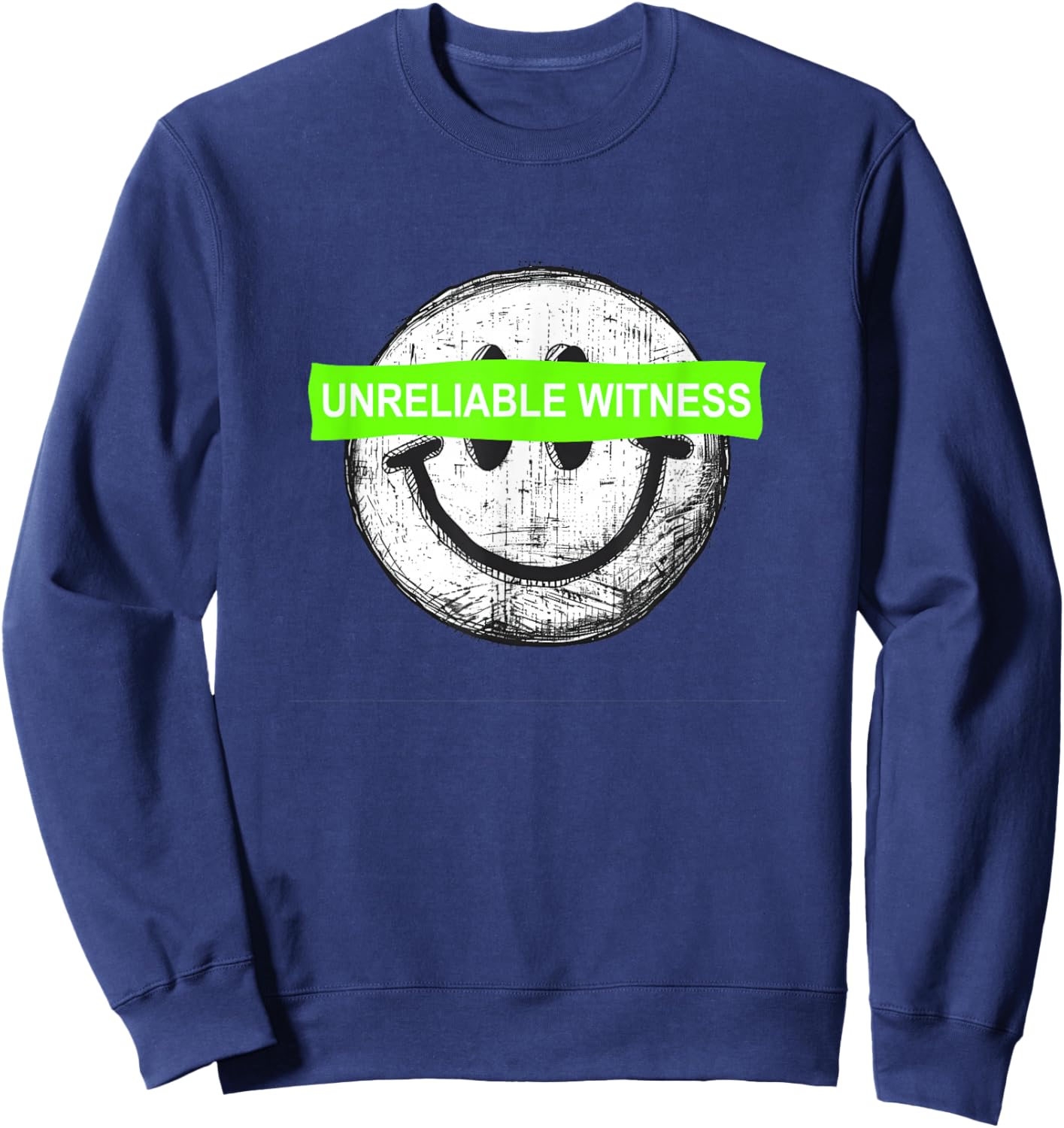Green Color Unreliable Witness Green Graphic Sweatshirt - Sweatshirt | Navy