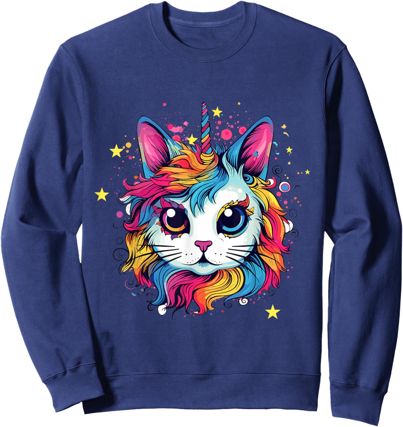 Cute, Adorable And Might Contain Cat by DankSpace Catcorn Kittycorn Unicat Unikitten Cat Kitty Kitten Unicorn Sweatshirt - Sweatshirt | Navy