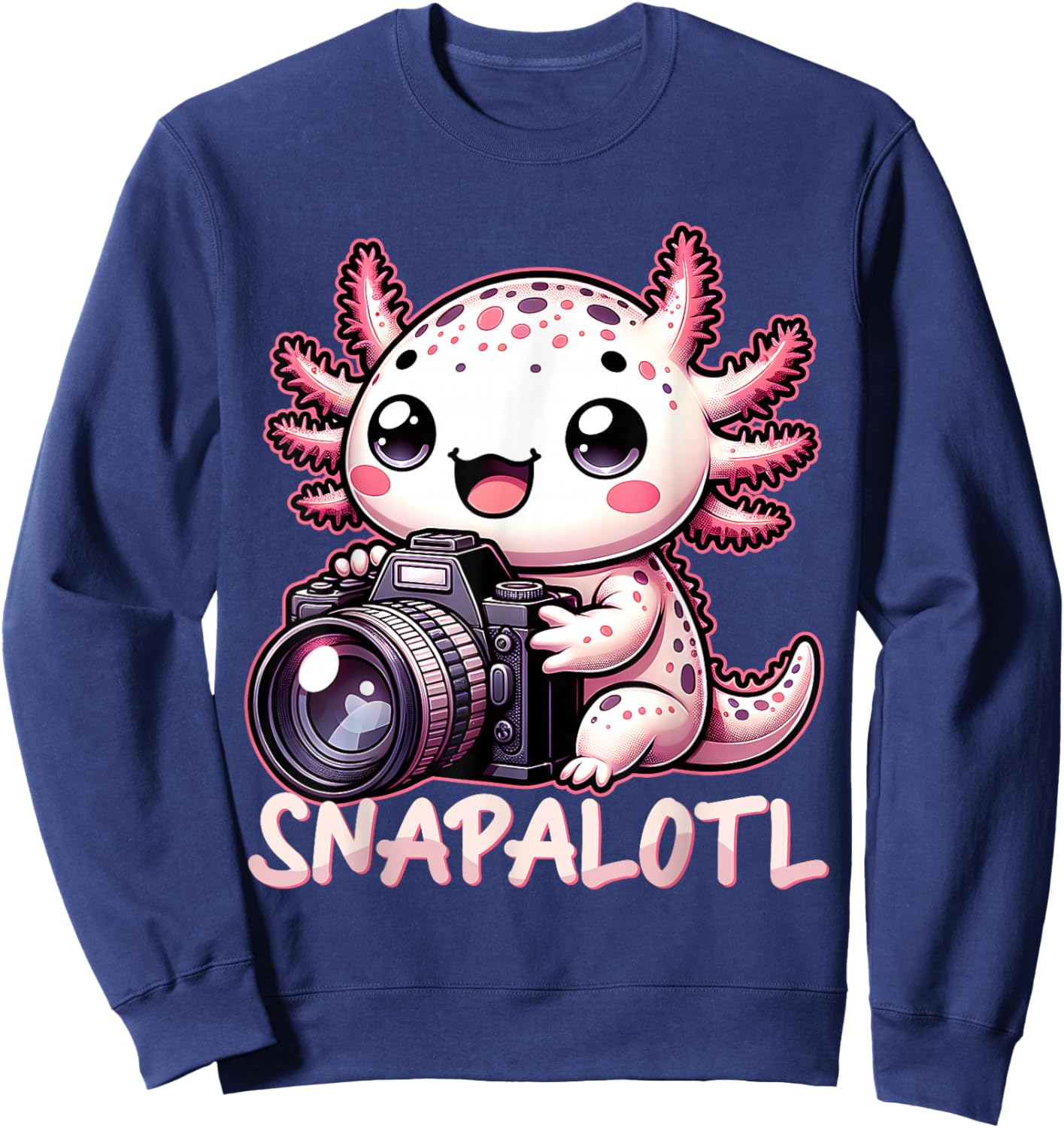 Photographer Axolotl Photoshooting Camera Sweatshirt - Sweatshirt | Navy
