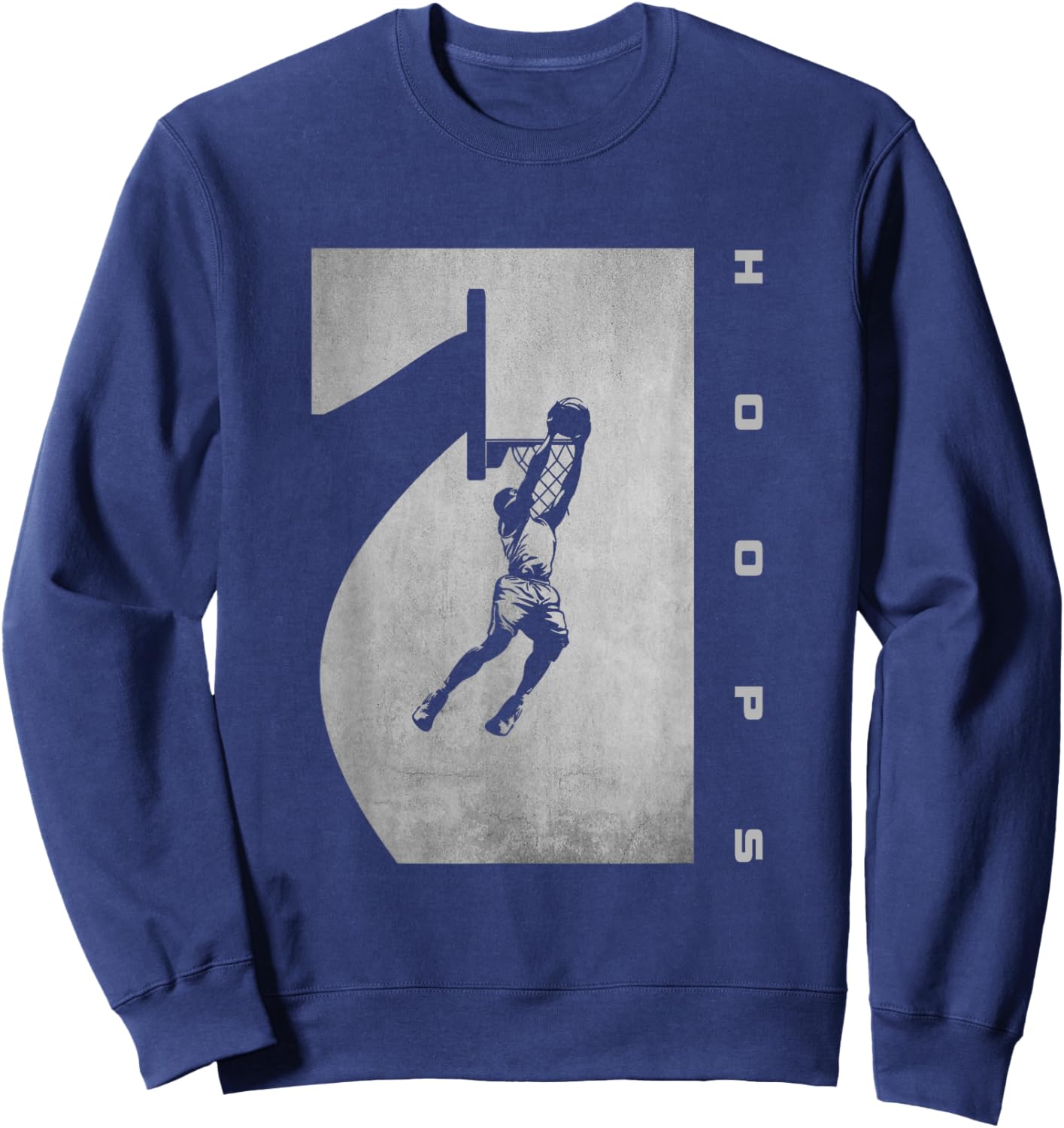 BASBO -Adult Basketball - Black, Small, Short Sleeve, Classic Fit, Imported, 100% Polyester, Basketball Design Sweatshirt - Sweatshirt | Navy