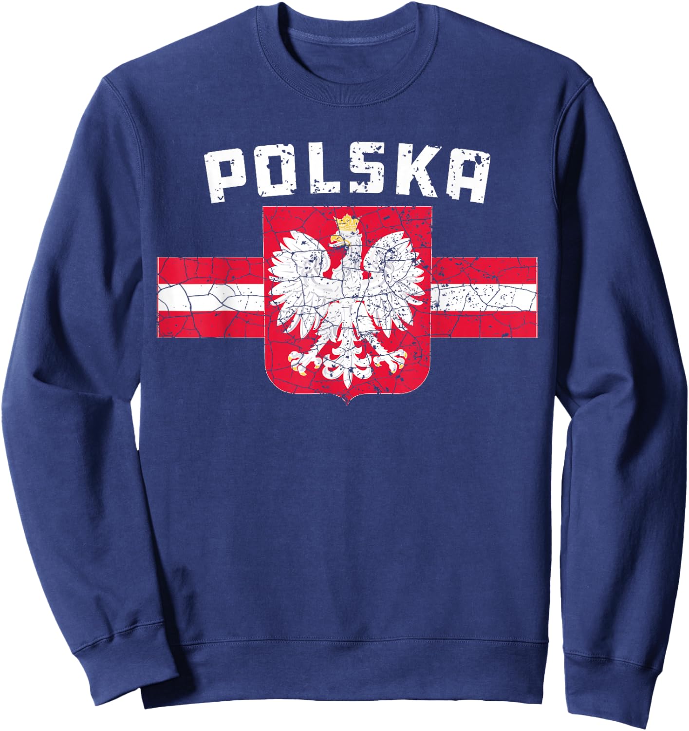Polska Poland Flag Polish White Eagle Slavic Sweatshirt - Sweatshirt | Navy