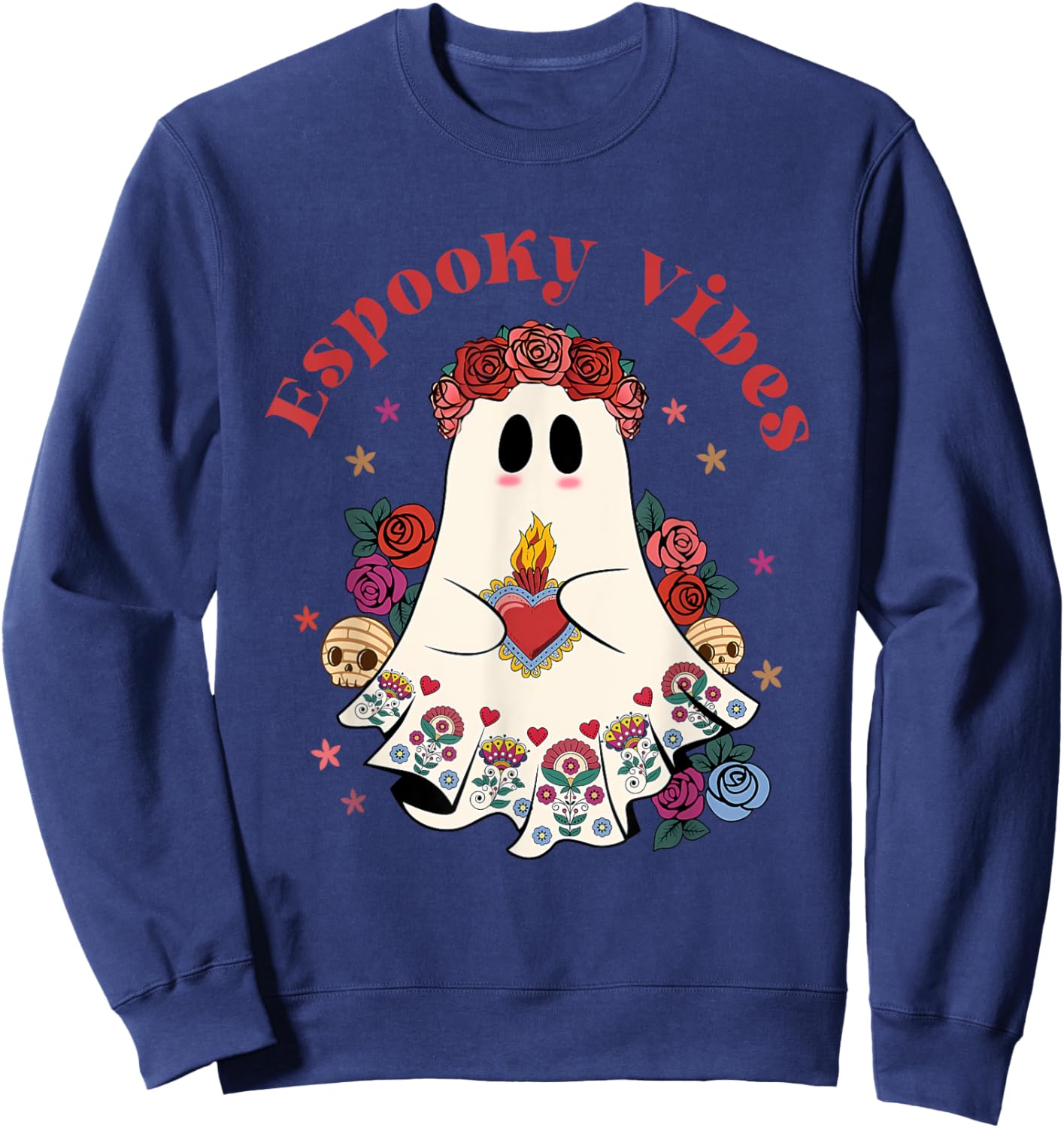 Espooky Vibes Maestra Halloween Spanish Spooky Season Sweatshirt - Sweatshirt | Navy