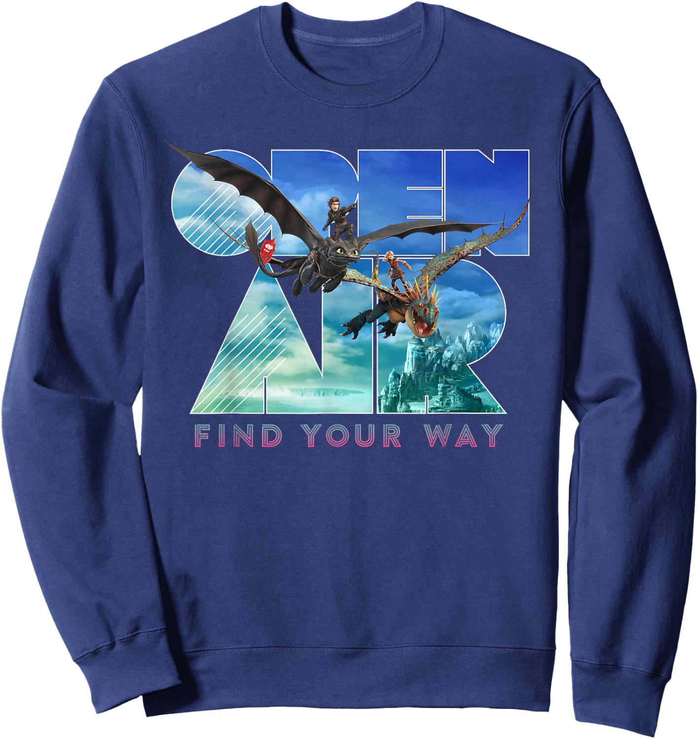 How to Train Your Dragon 3 Hidden World Open Air Sweatshirt - Sweatshirt | Navy