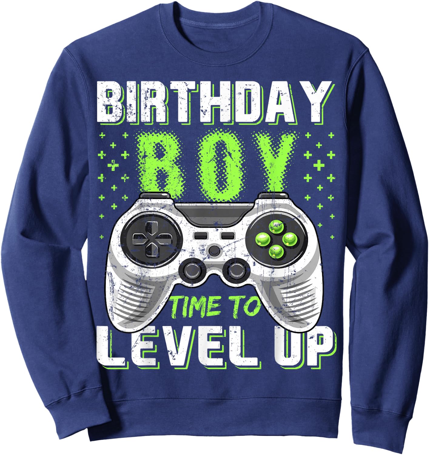 Level Up Birthday Boy Video Game - Classic Fit, Black, Kids Party Gift Sweatshirt - Sweatshirt | Navy