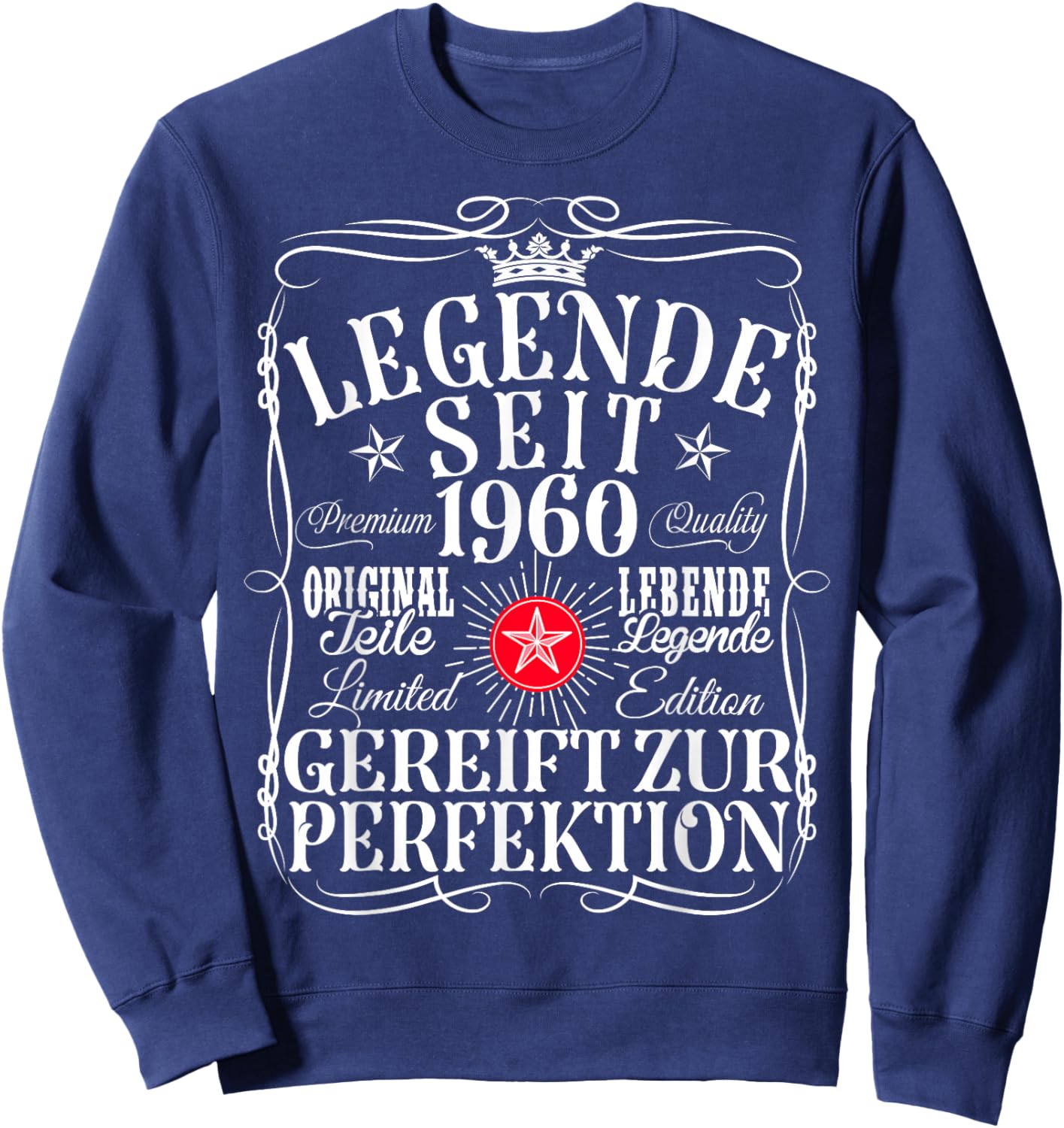 66. Geburtstag Mann Frau 66 Jahre 1960 Deko Lustig Geschenk Sweatshirt - Sweatshirt | Navy