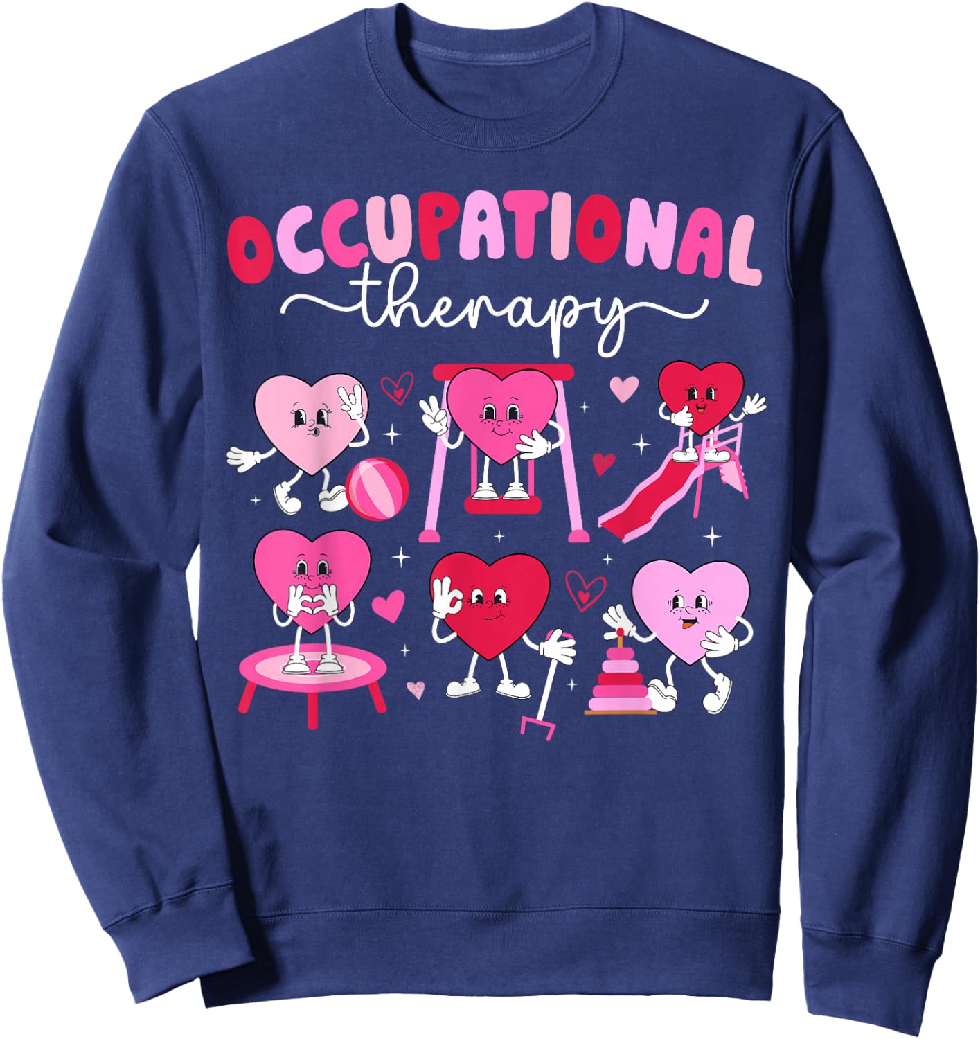 Valentines Day Women's Valentine Themed Black Modern Classic Round Neck Short Sleeve , Small Sweatshirt - Sweatshirt | Navy