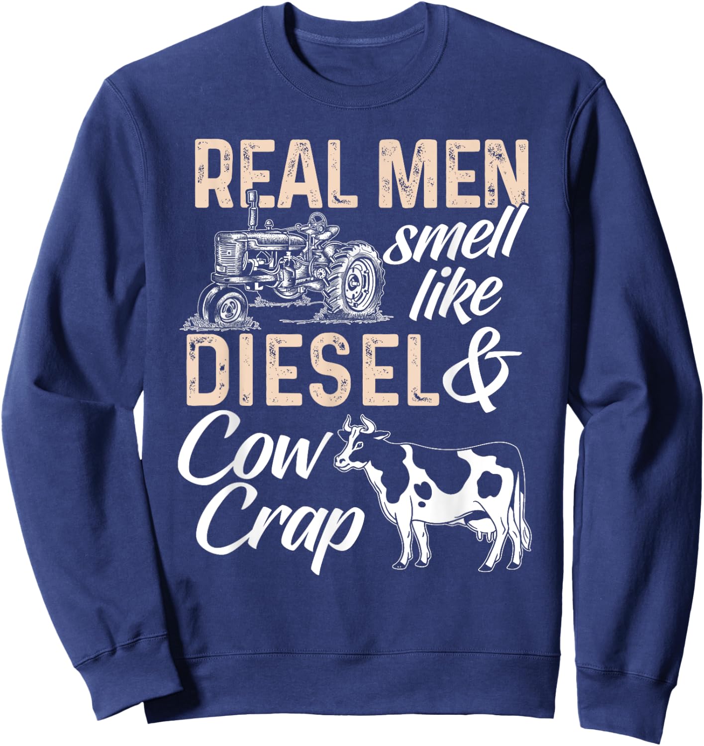 Funny Farmer Shirt Men Tractor Boys Tractor Lover Rancher Sweatshirt - Sweatshirt | Navy