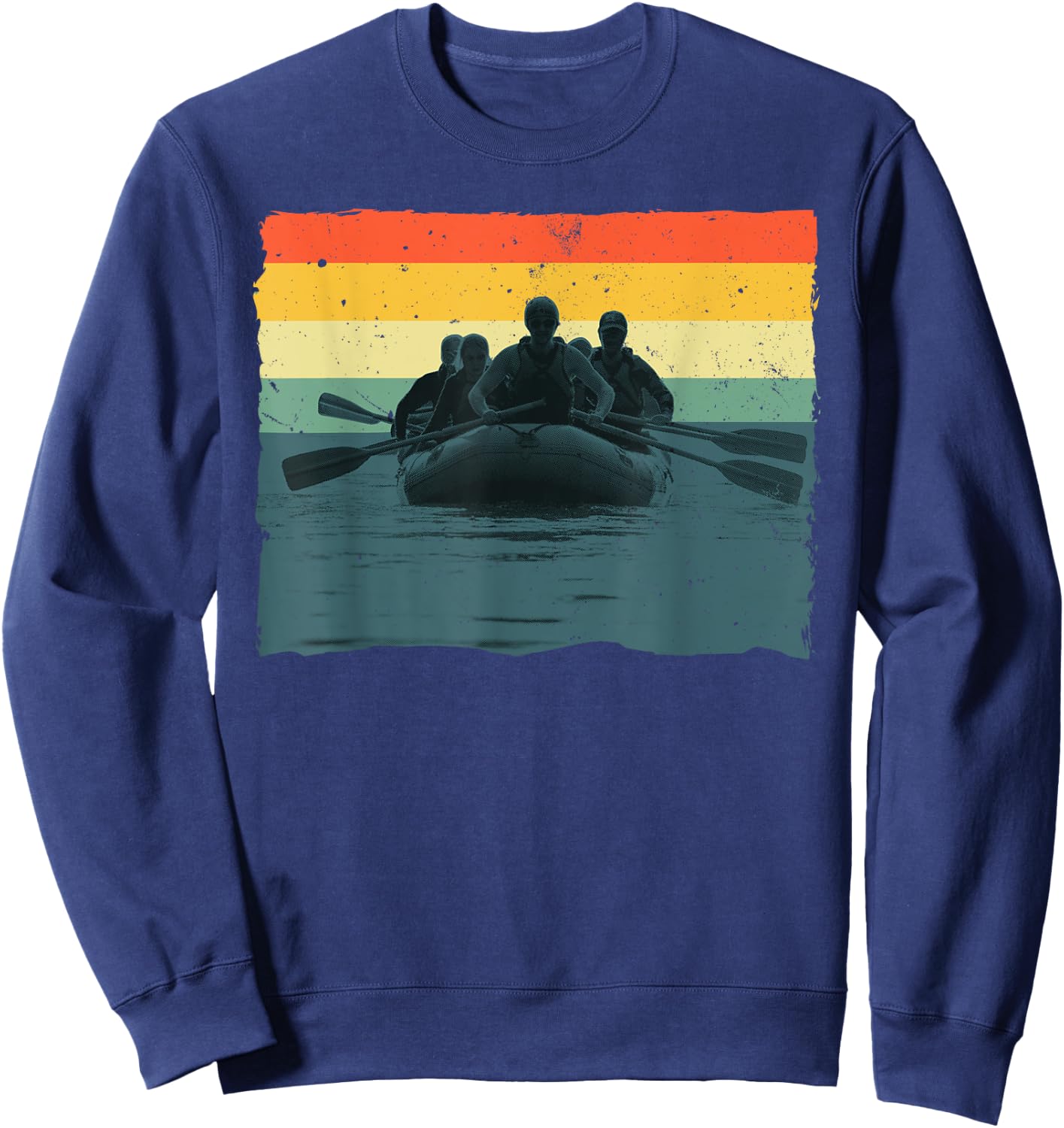 Cool Rafting Art Women White Water Rafting Lover Sweatshirt - Sweatshirt | Navy