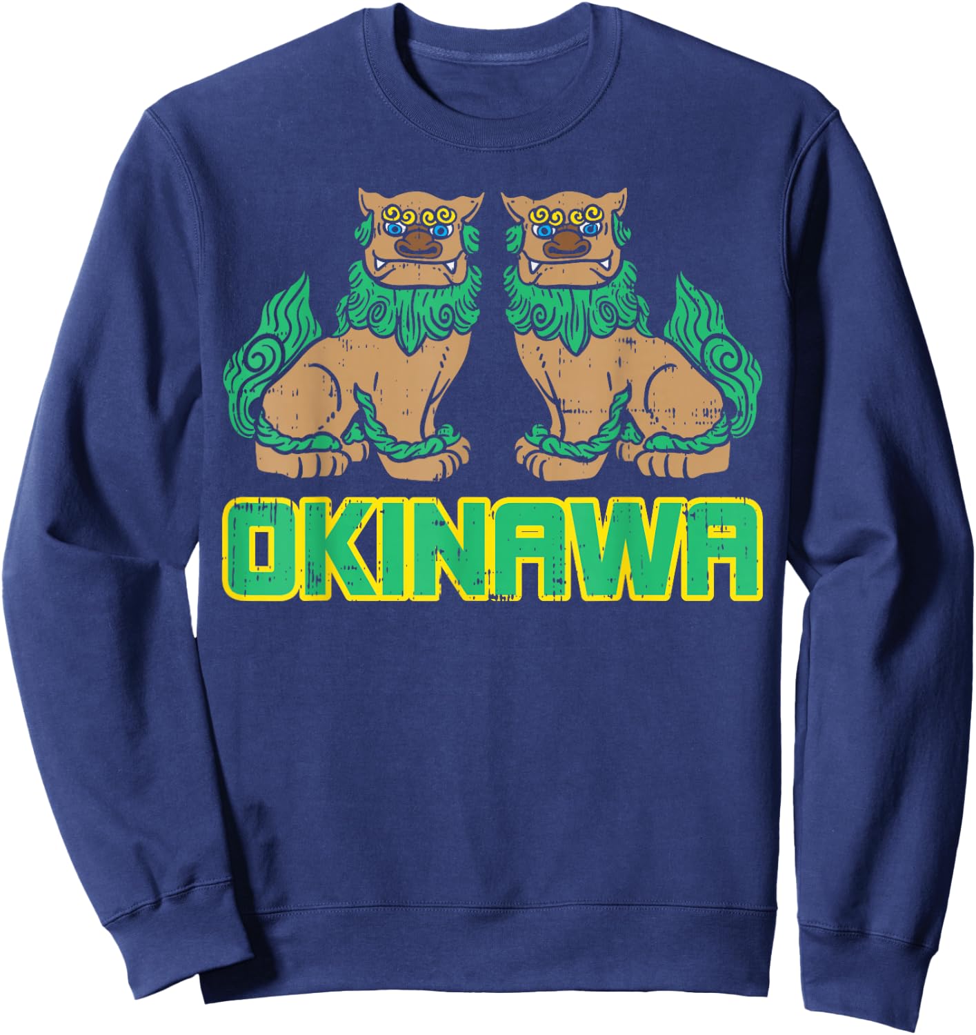 Okinawa Guardian Lion Shisa Japan Japanese Martial Arts Gift Sweatshirt - Sweatshirt | Navy