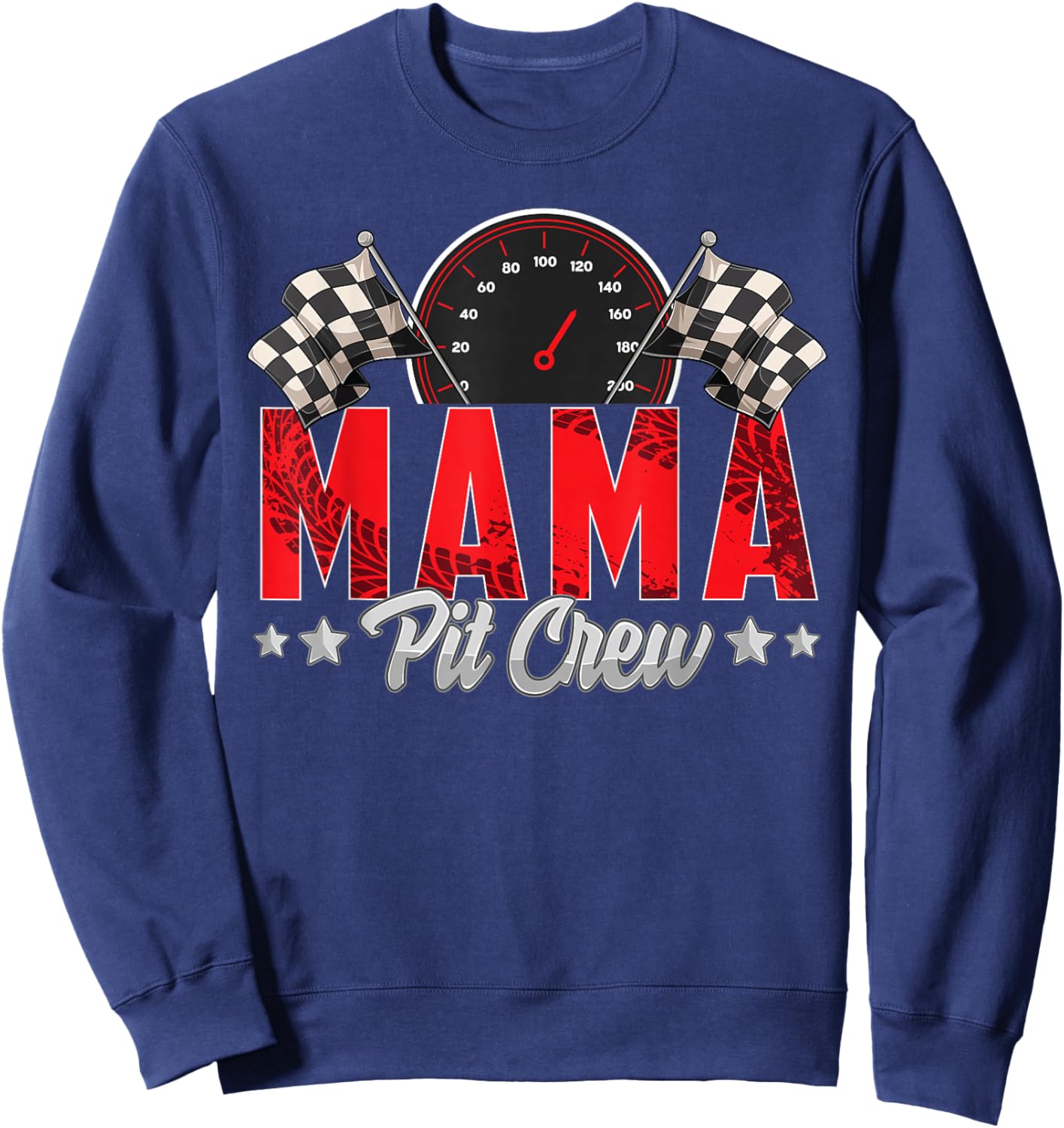 Race Car Birthday Party Racing Family Mama Pit Crew Sweatshirt - Sweatshirt | Navy