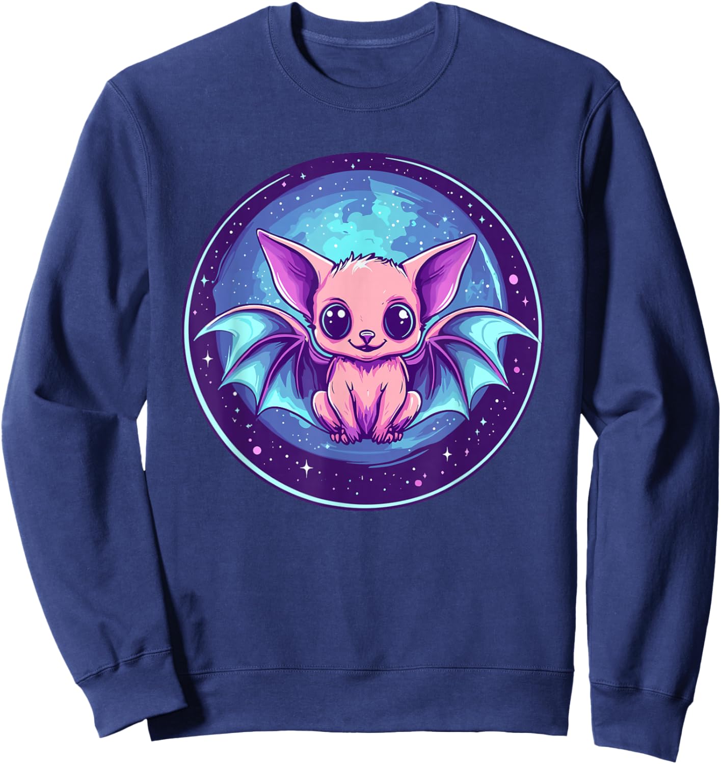 Cute Cosmic Bat Fantasy Animal Creature Sweatshirt - Sweatshirt | Navy