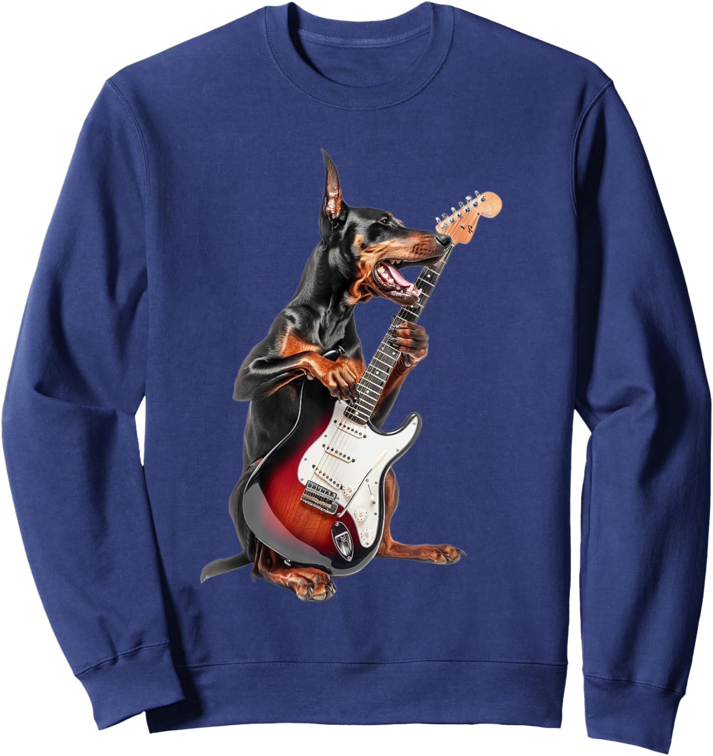 Doberman Pinscher Guitar Sweatshirt - Sweatshirt | Navy